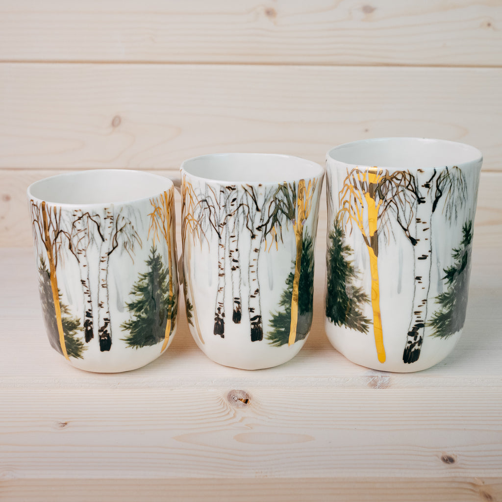 Golden forest | Porcelain mug