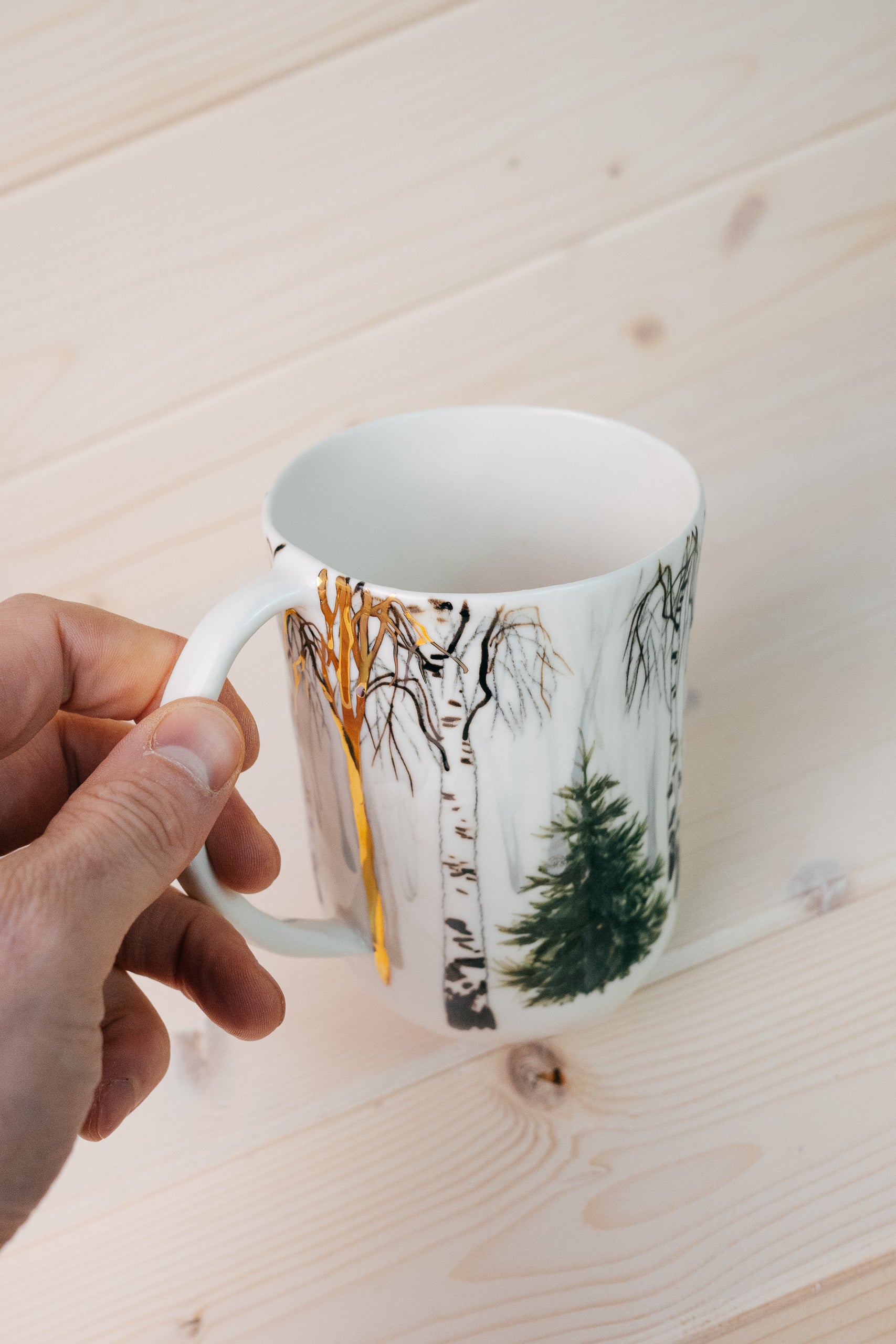 Golden forest | Porcelain mug