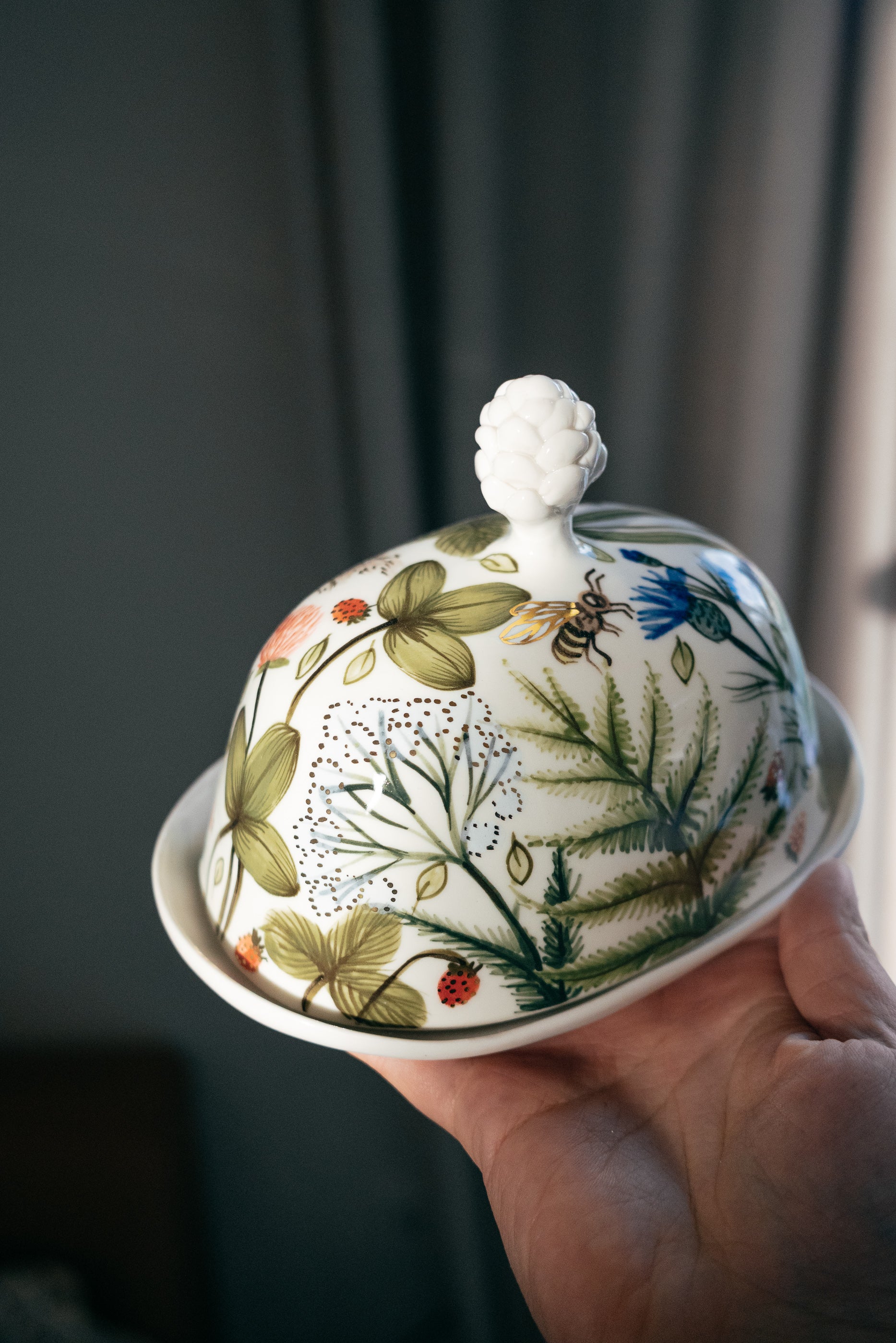Porcelain butter dish | Summer meadow