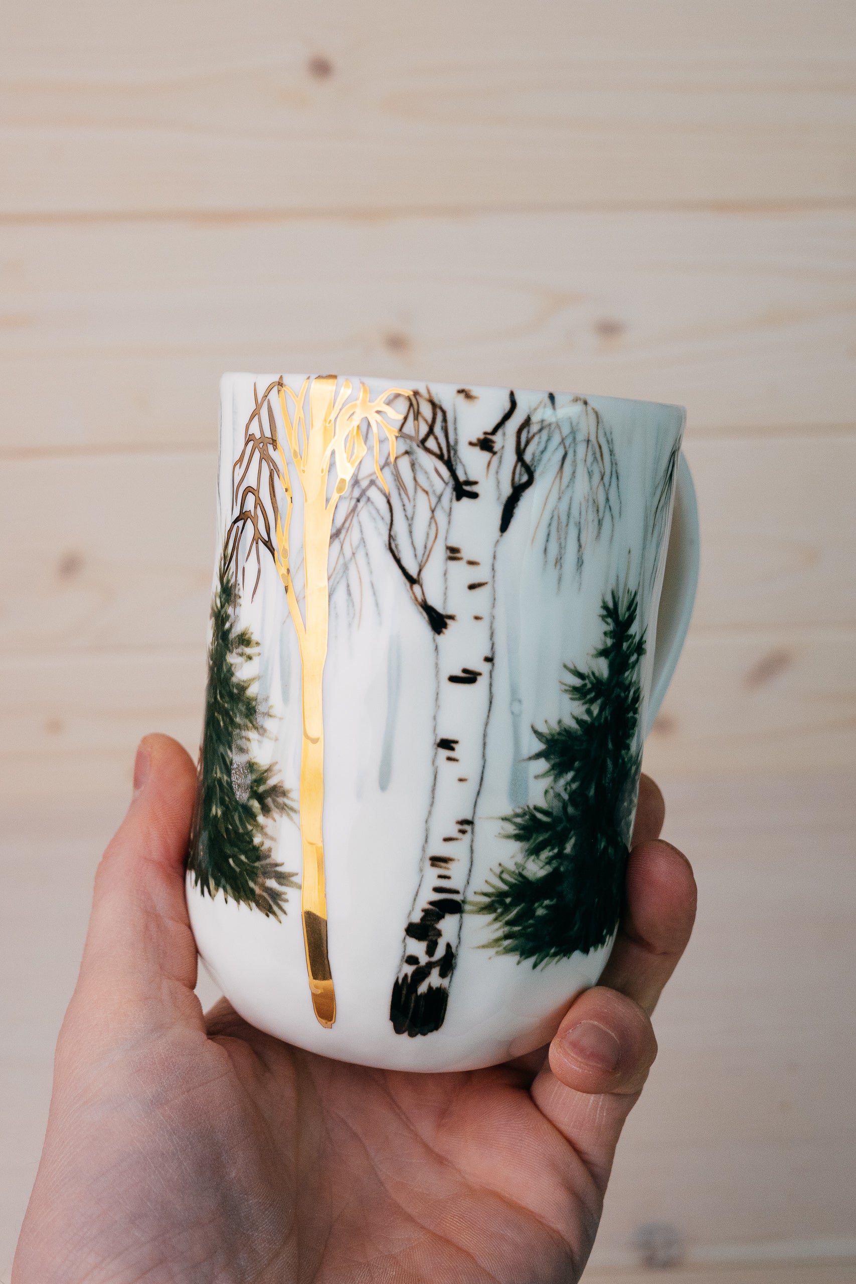 Golden forest | Porcelain mug