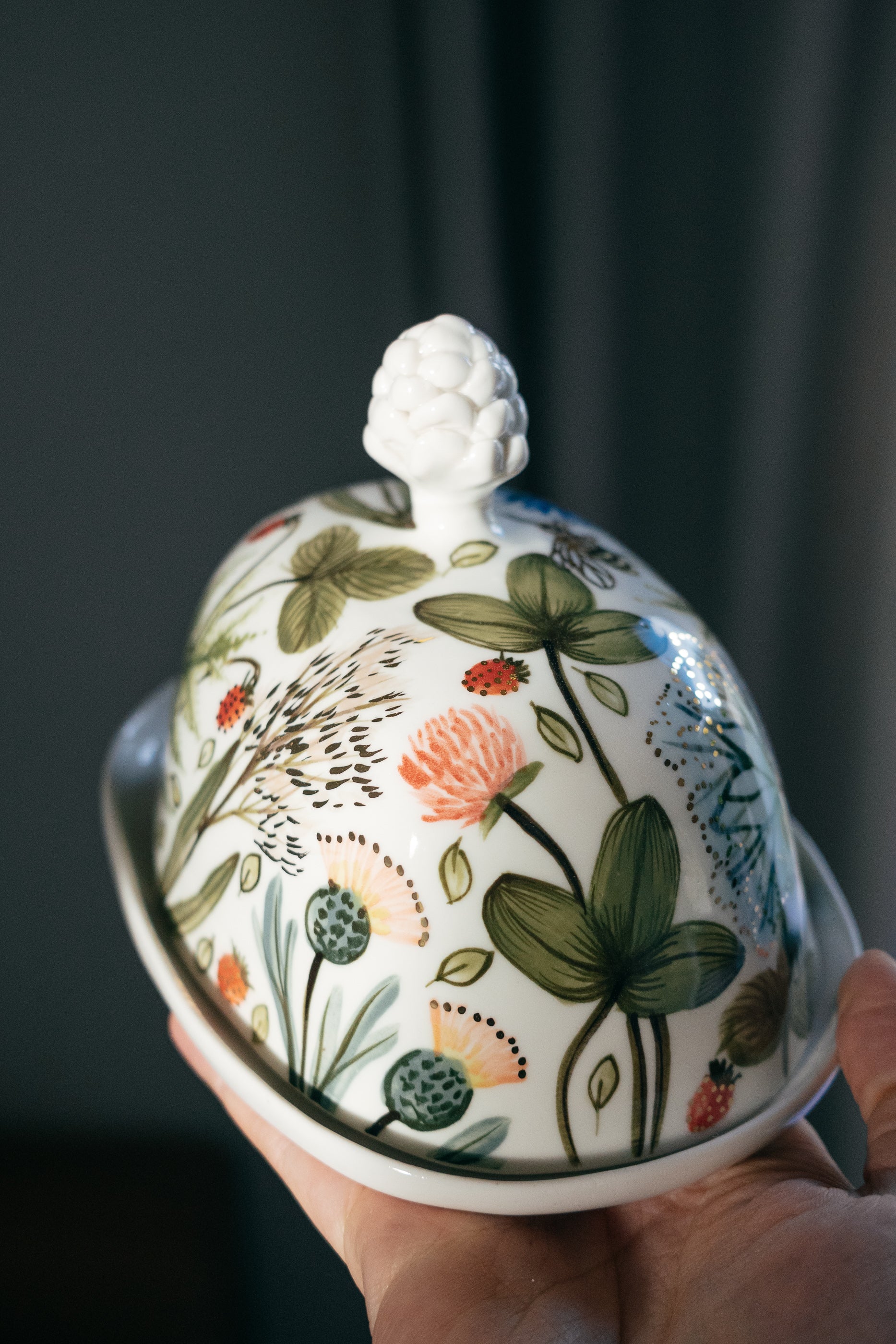 Porcelain butter dish | Summer meadow