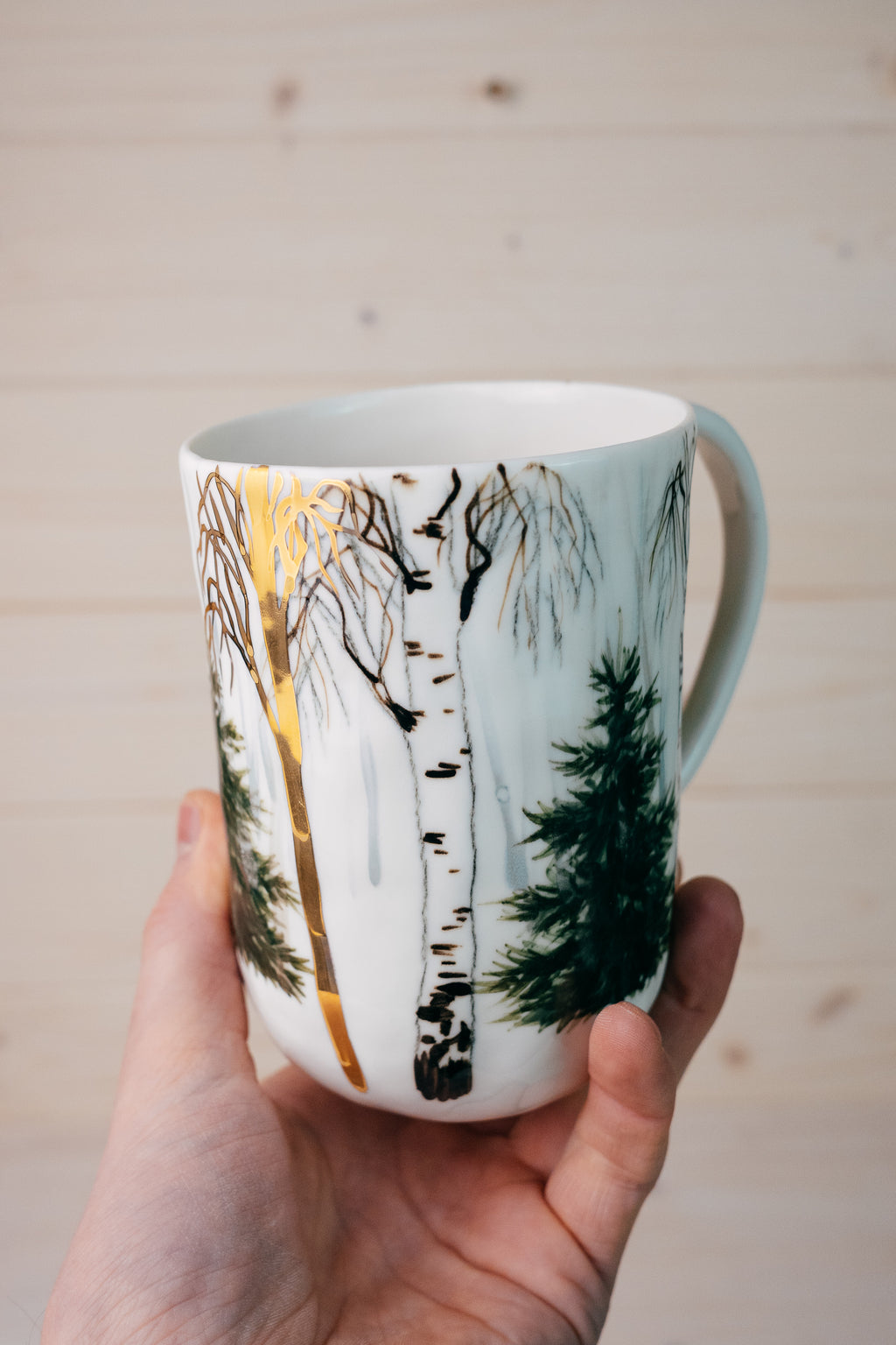 Golden forest | Porcelain mug