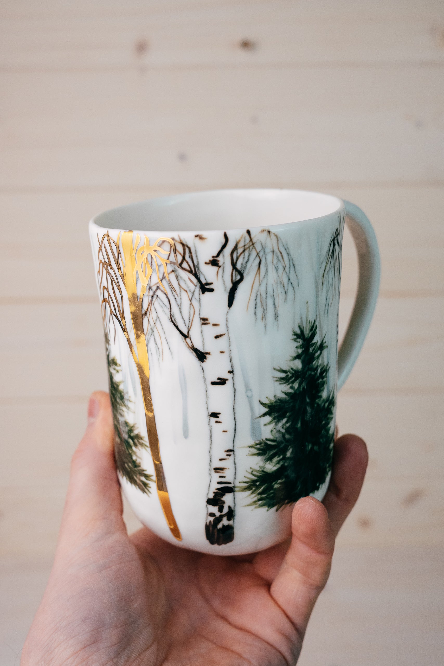 Golden forest | Porcelain mug