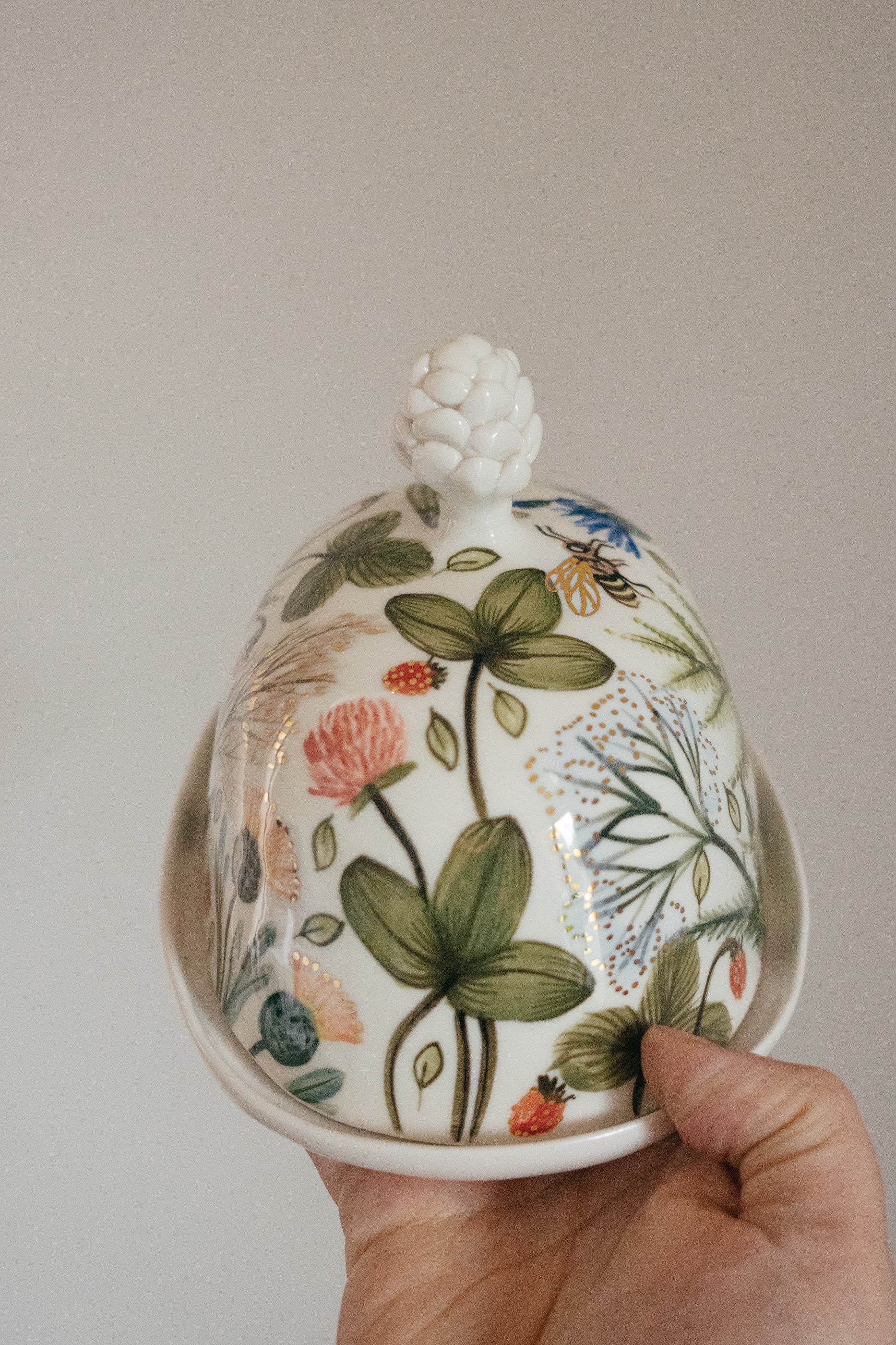 Porcelain butter dish | Summer meadow
