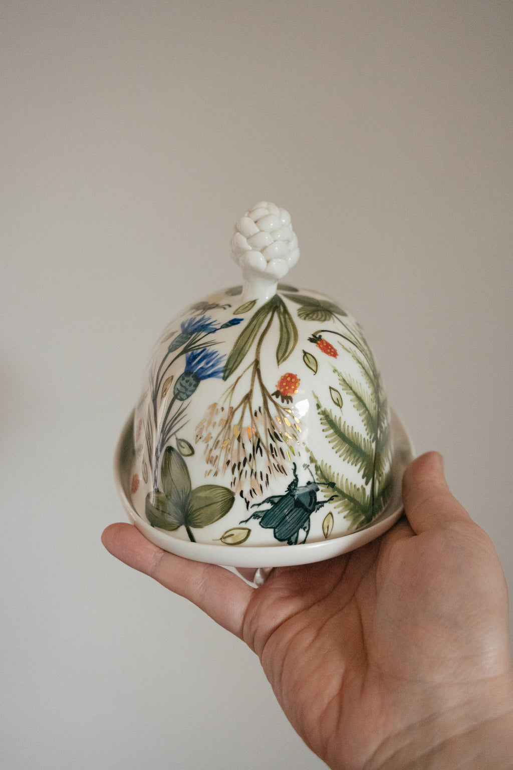 Porcelain butter dish | Summer meadow
