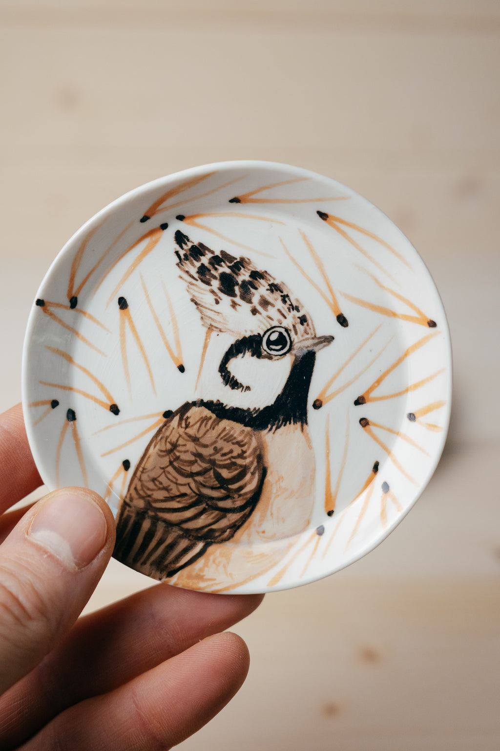 Crested Tit | Porcelain plate