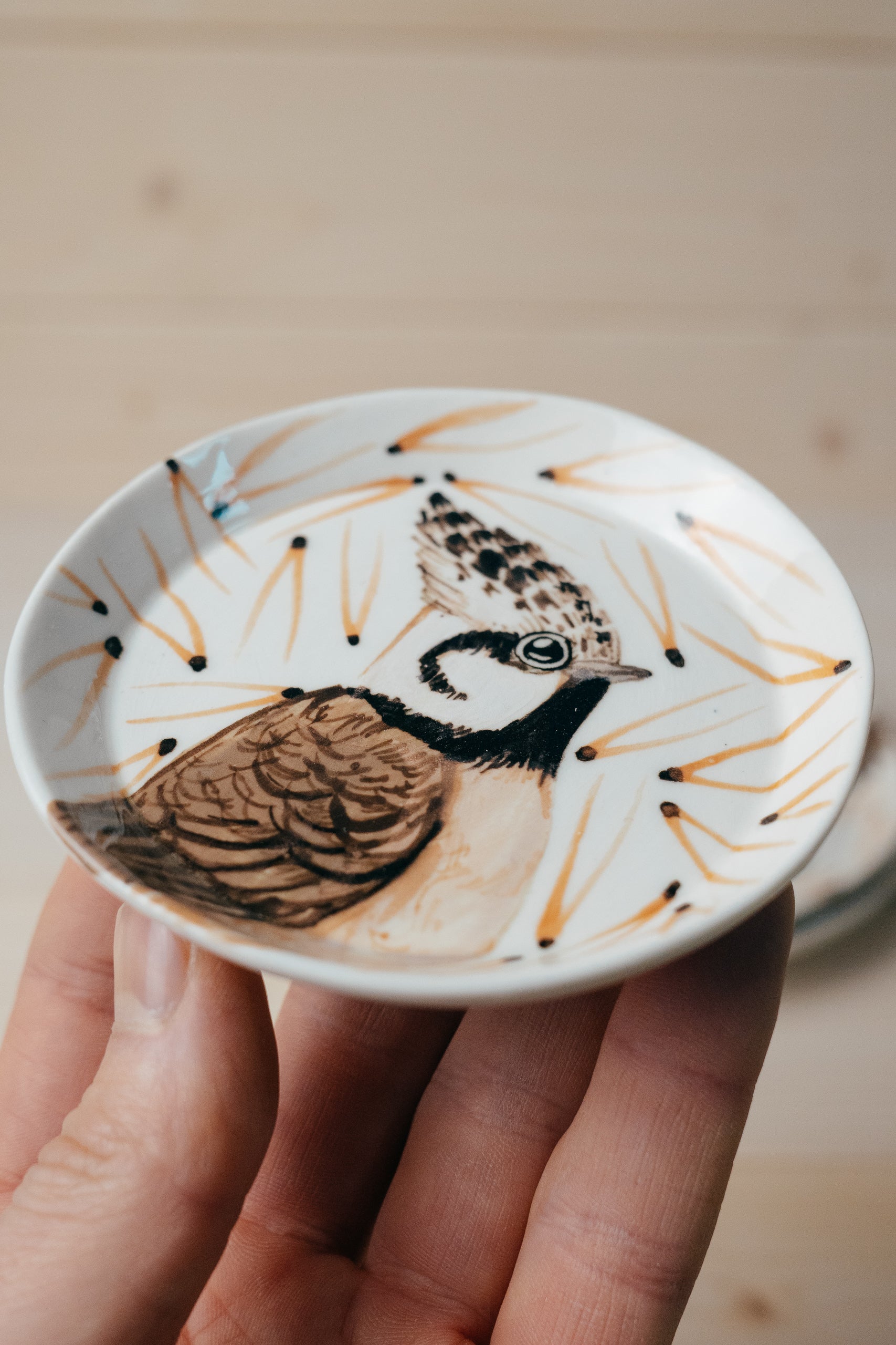 Crested Tit | Porcelain plate
