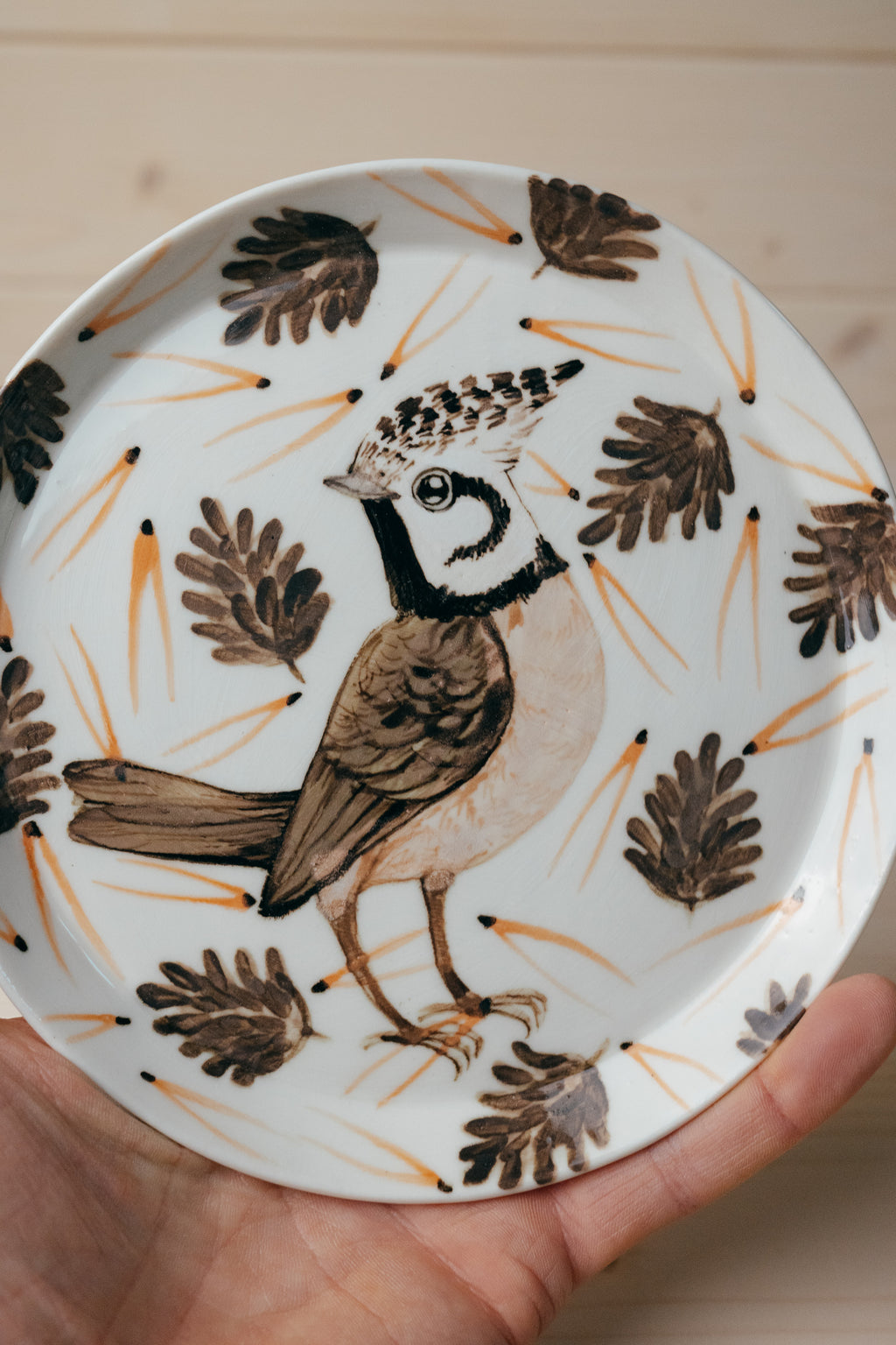 Crested Tit | Porcelain plate
