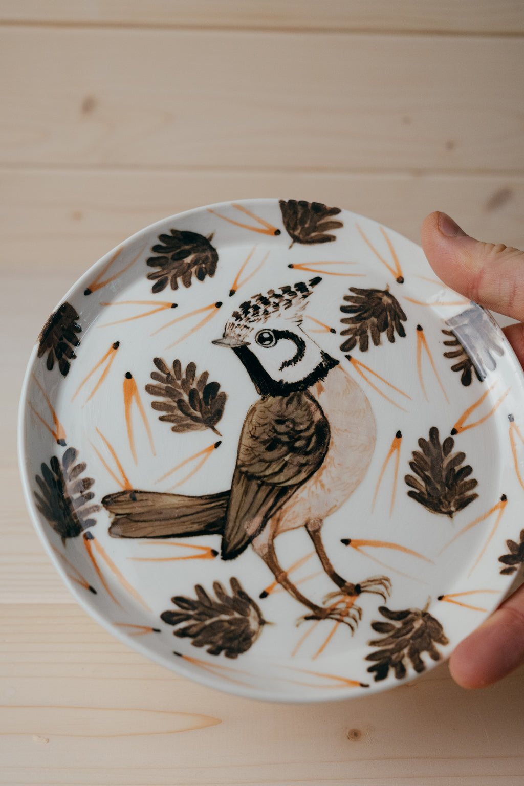Crested Tit | Porcelain plate