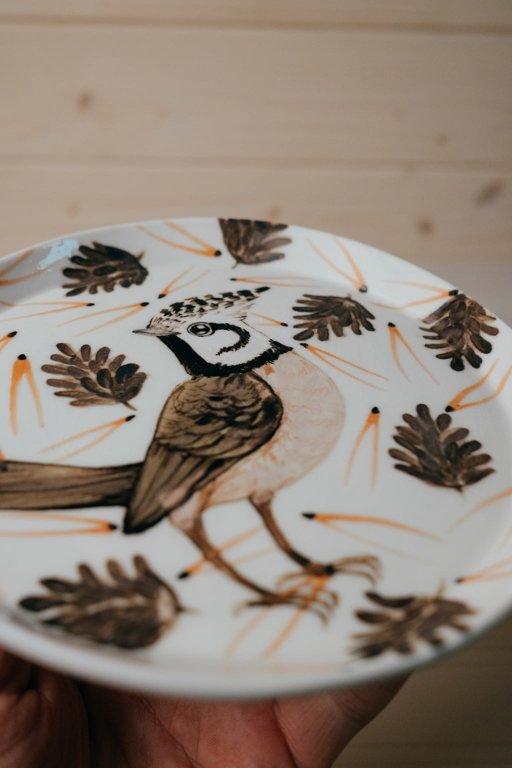 Crested Tit | Porcelain plate