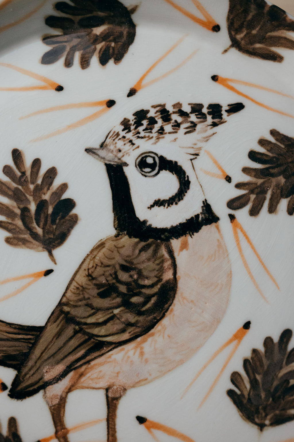 Crested Tit | Porcelain plate