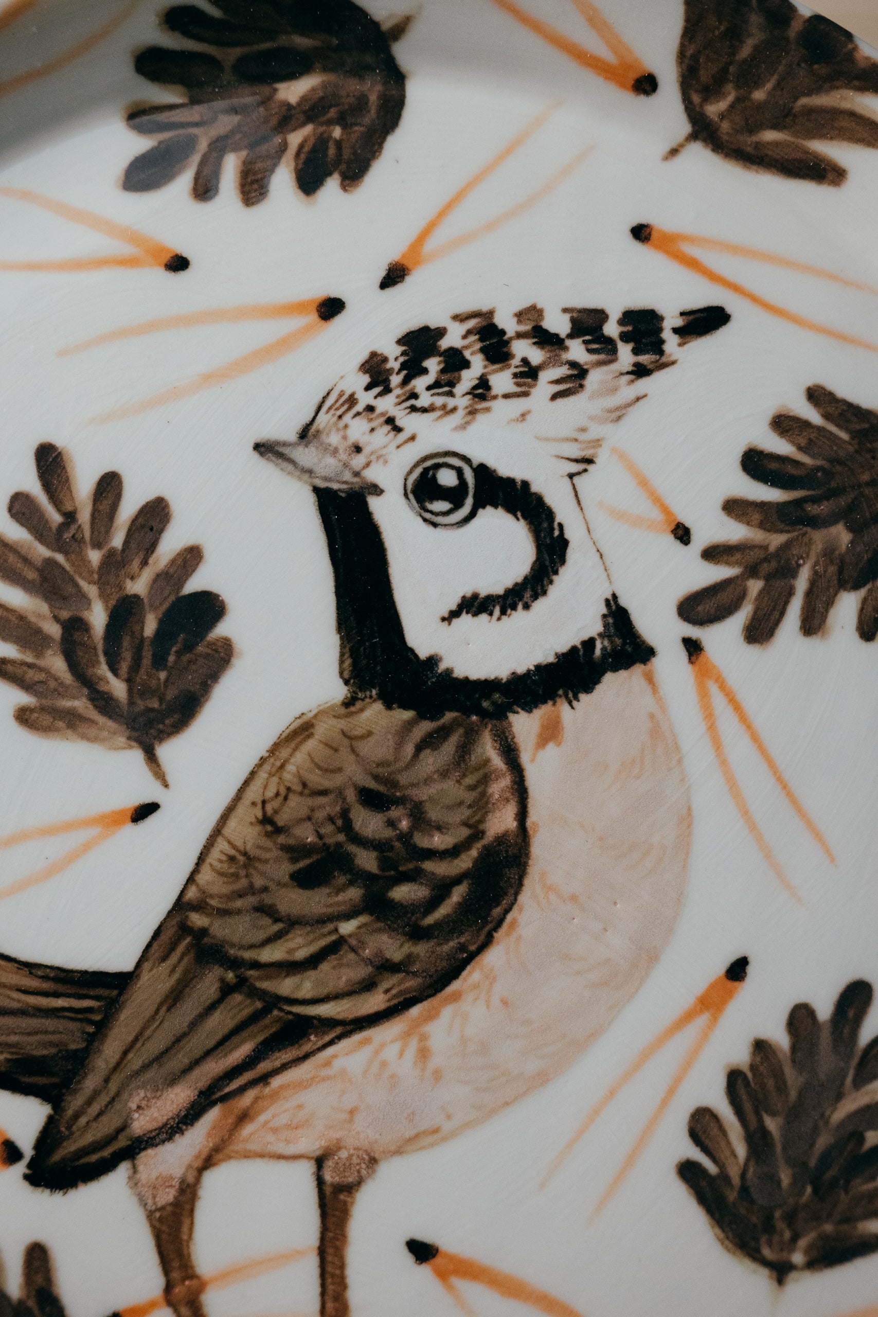 Crested Tit | Porcelain plate