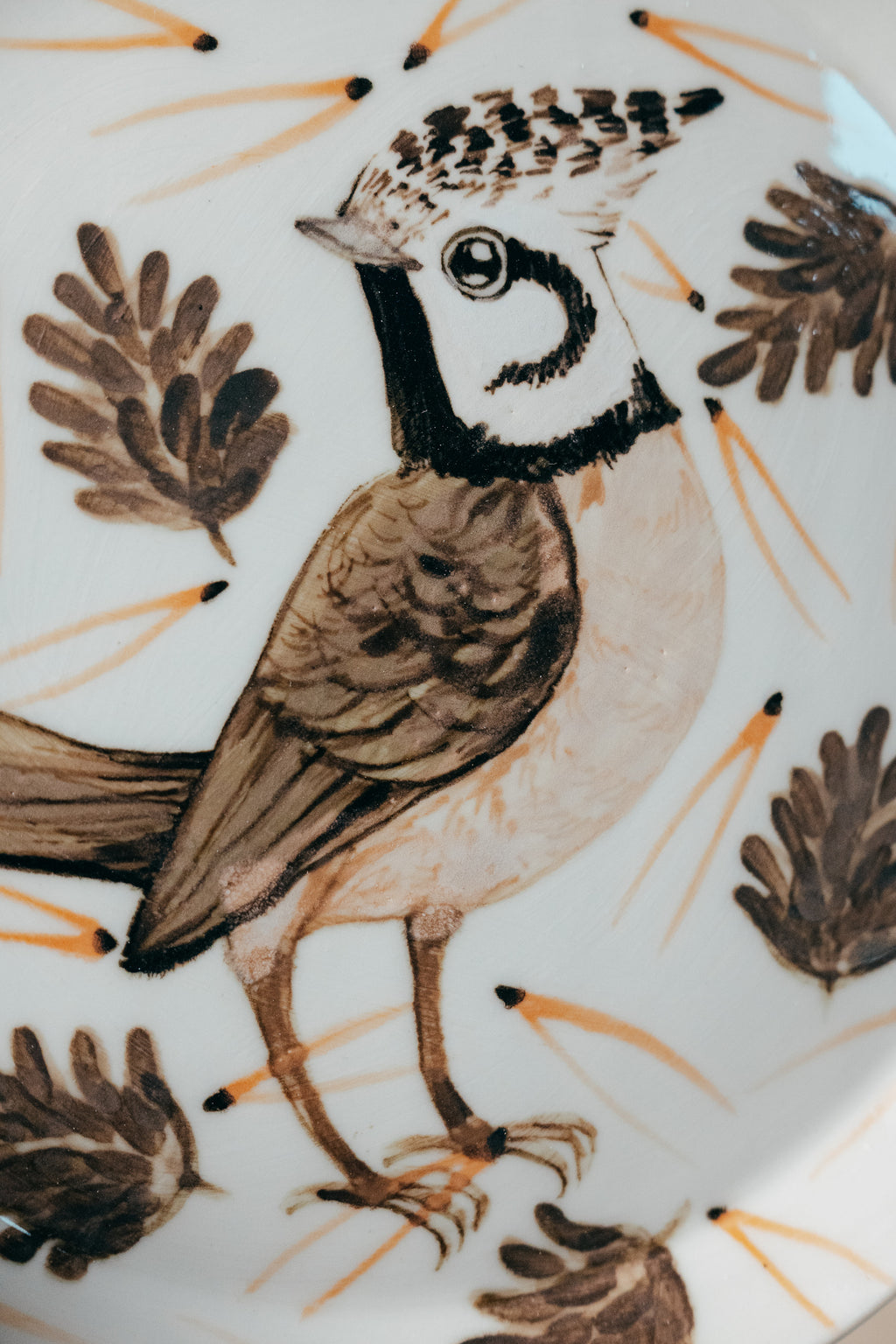 Crested Tit | Porcelain plate