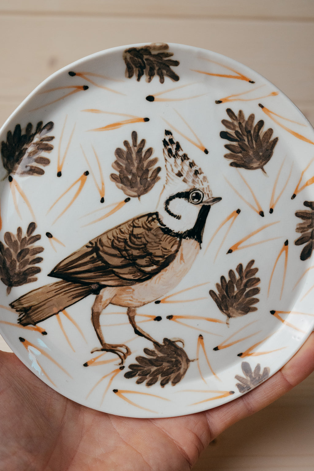 Crested Tit | Porcelain plate