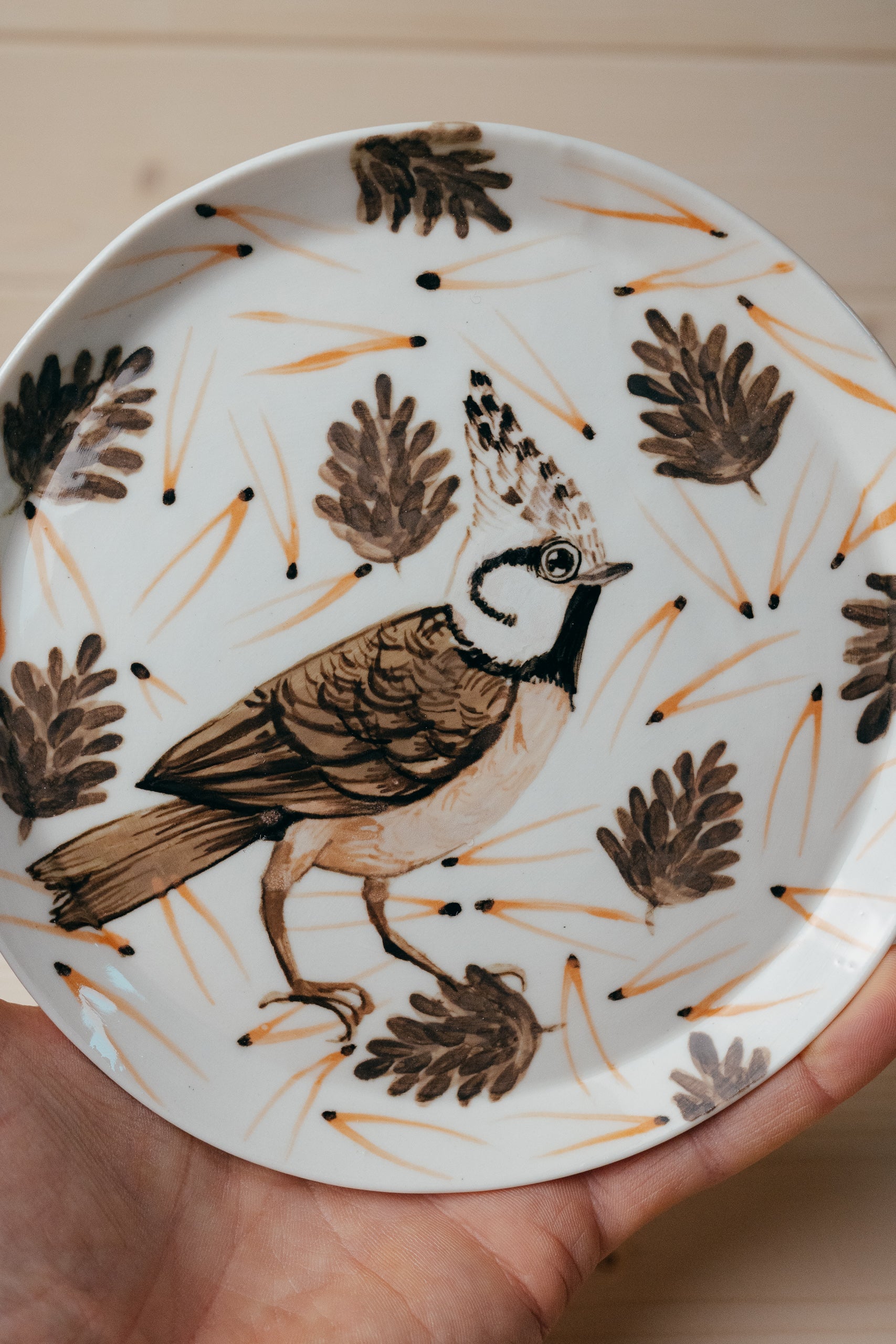 Crested Tit | Porcelain plate