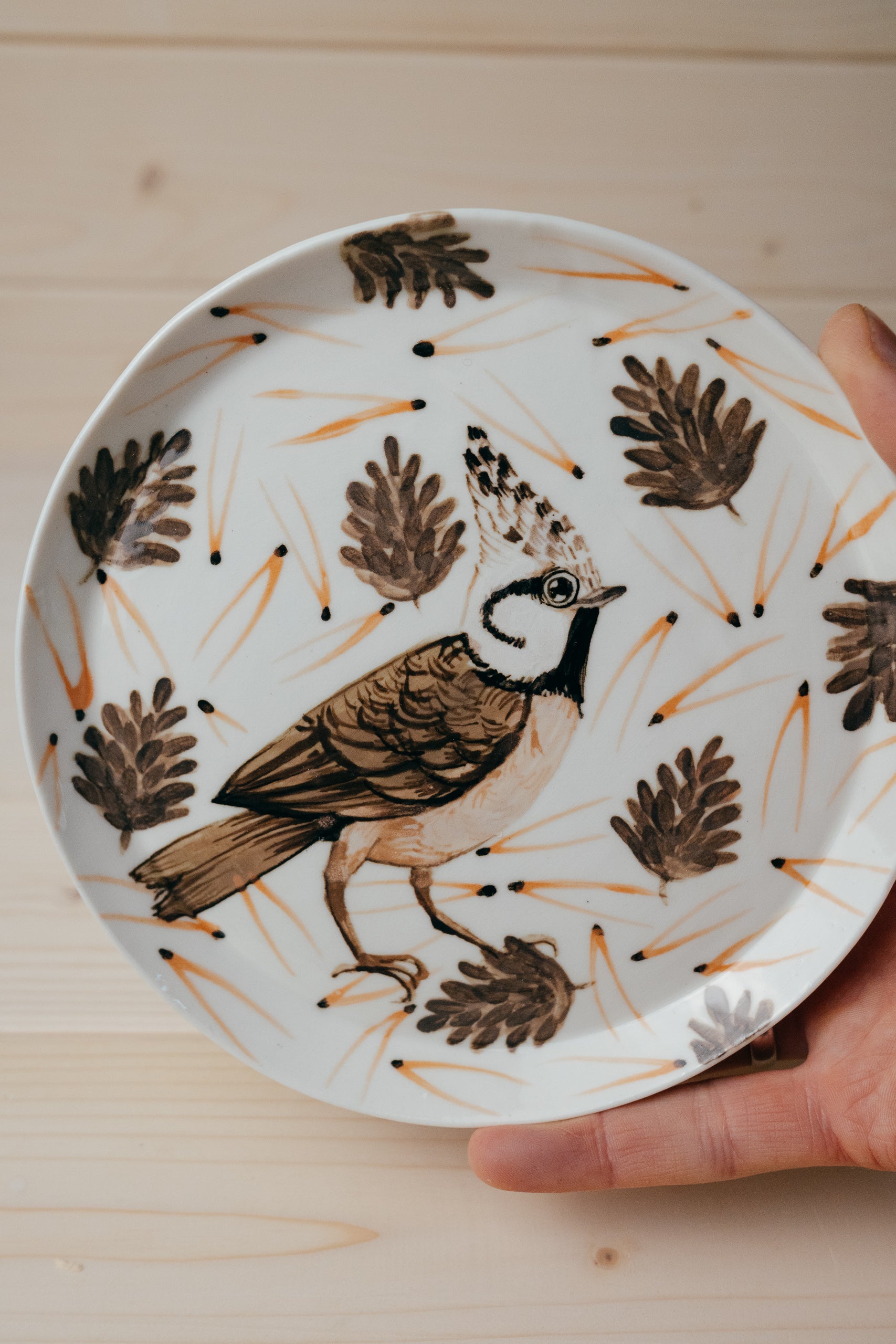 Crested Tit | Porcelain plate