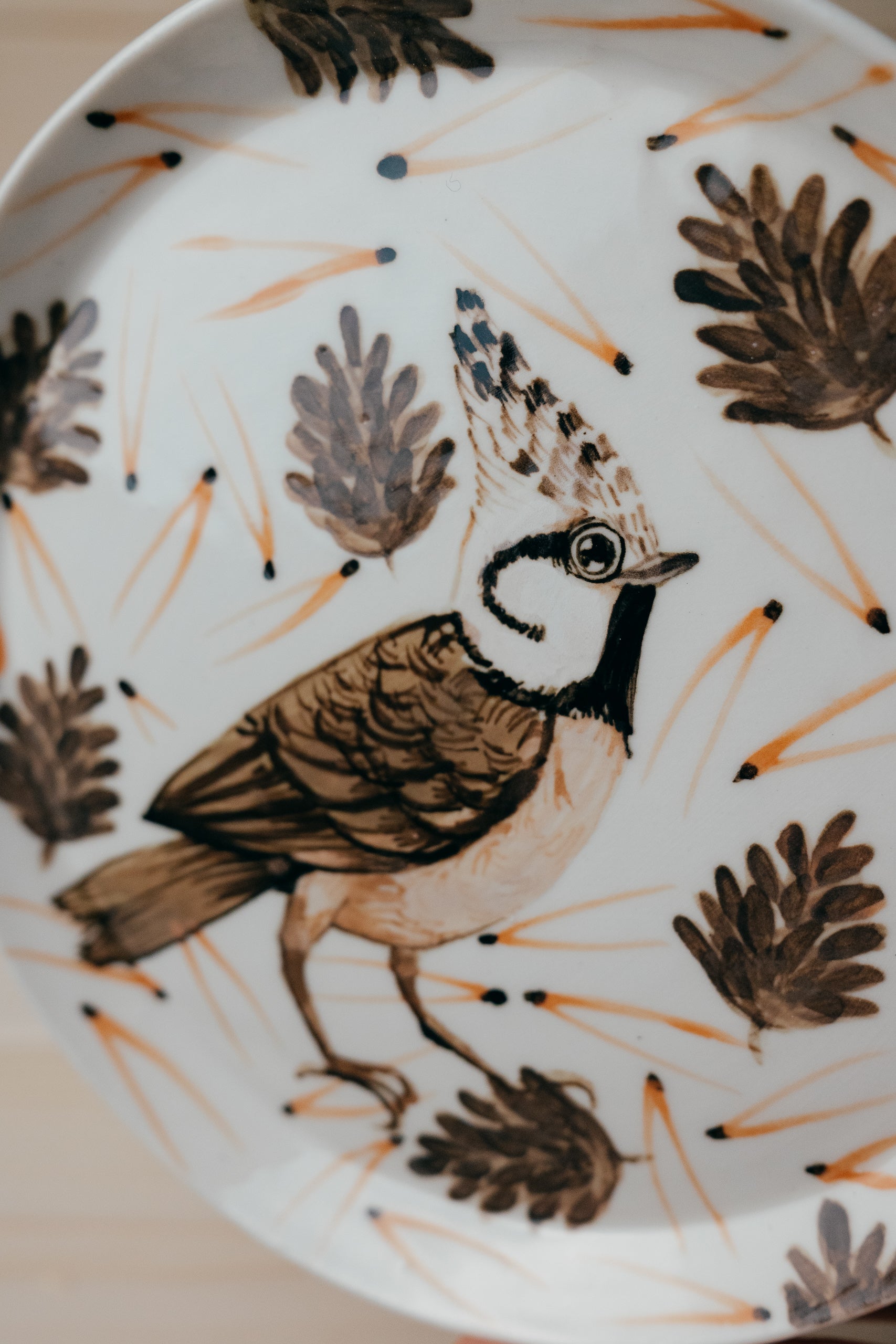 Crested Tit | Porcelain plate