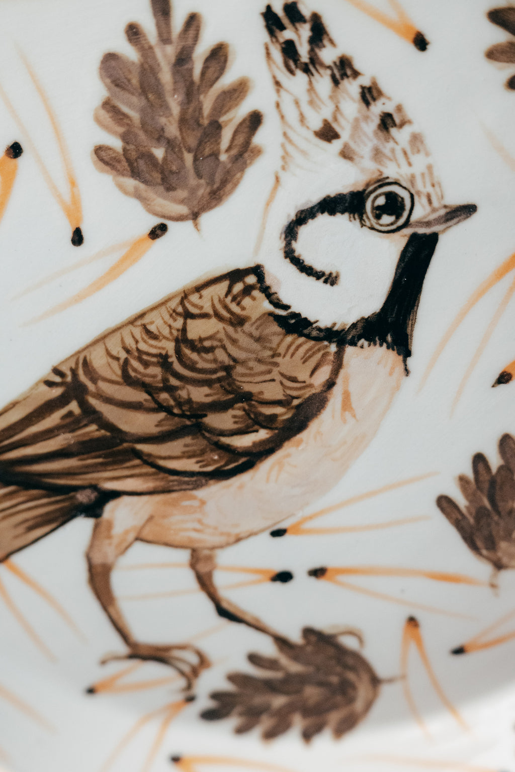 Crested Tit | Porcelain plate