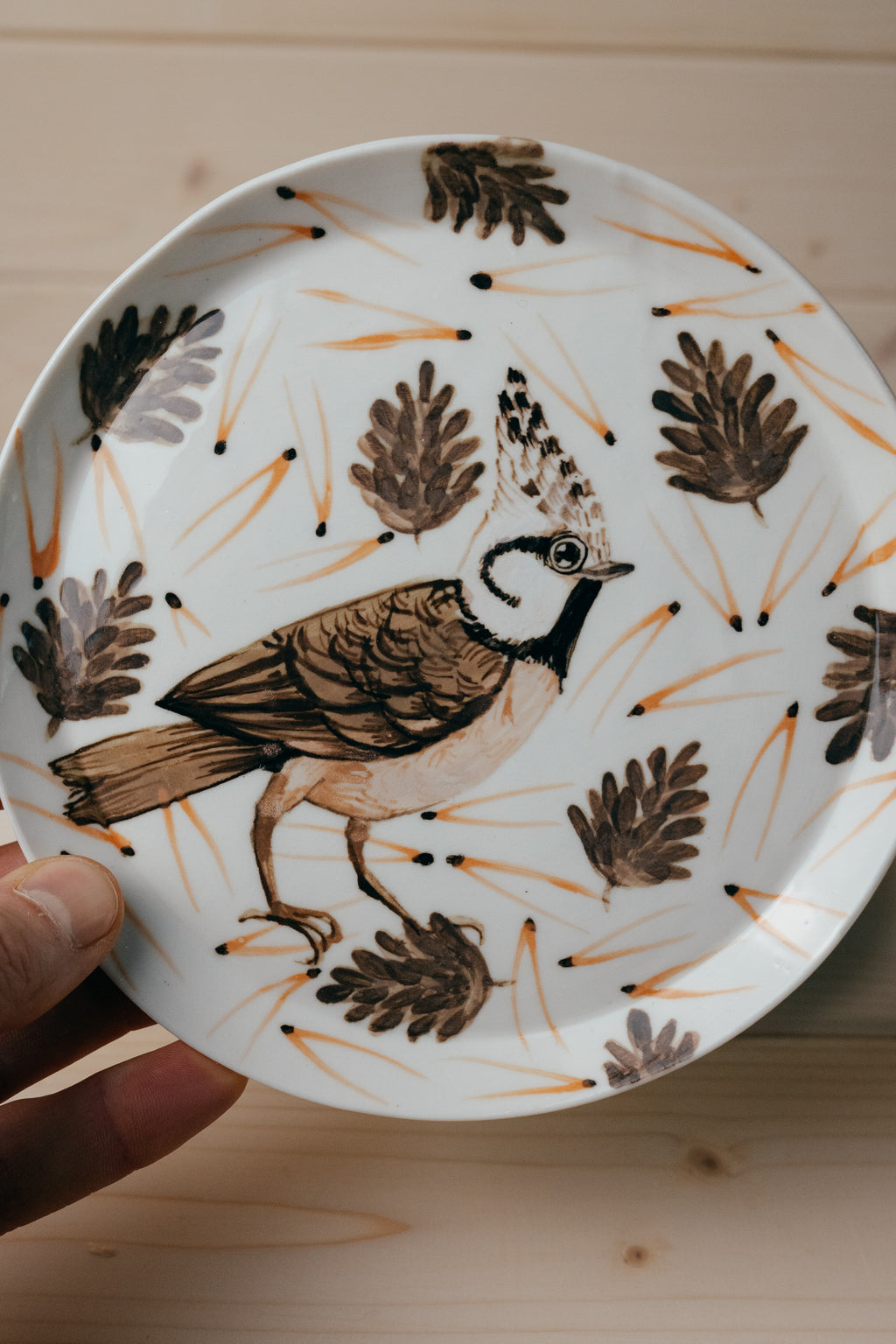 Crested Tit | Porcelain plate