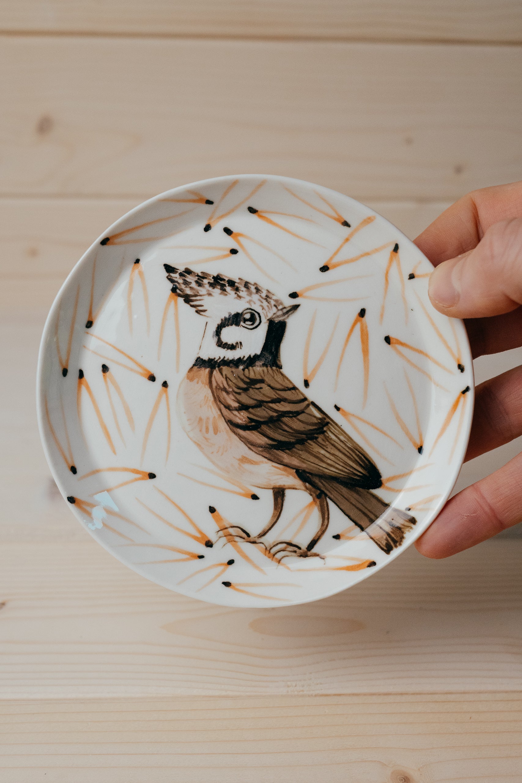 Crested Tit | Porcelain plate