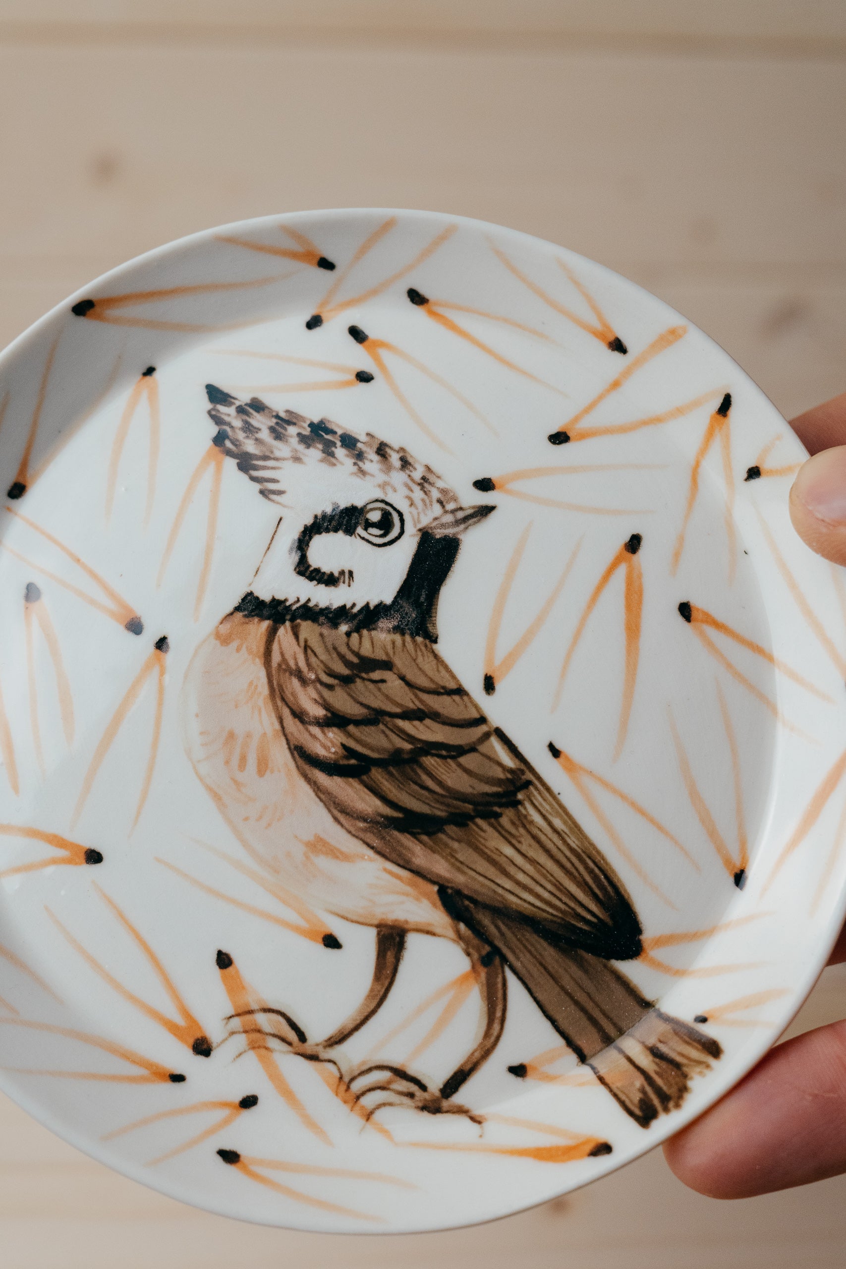 Crested Tit | Porcelain plate