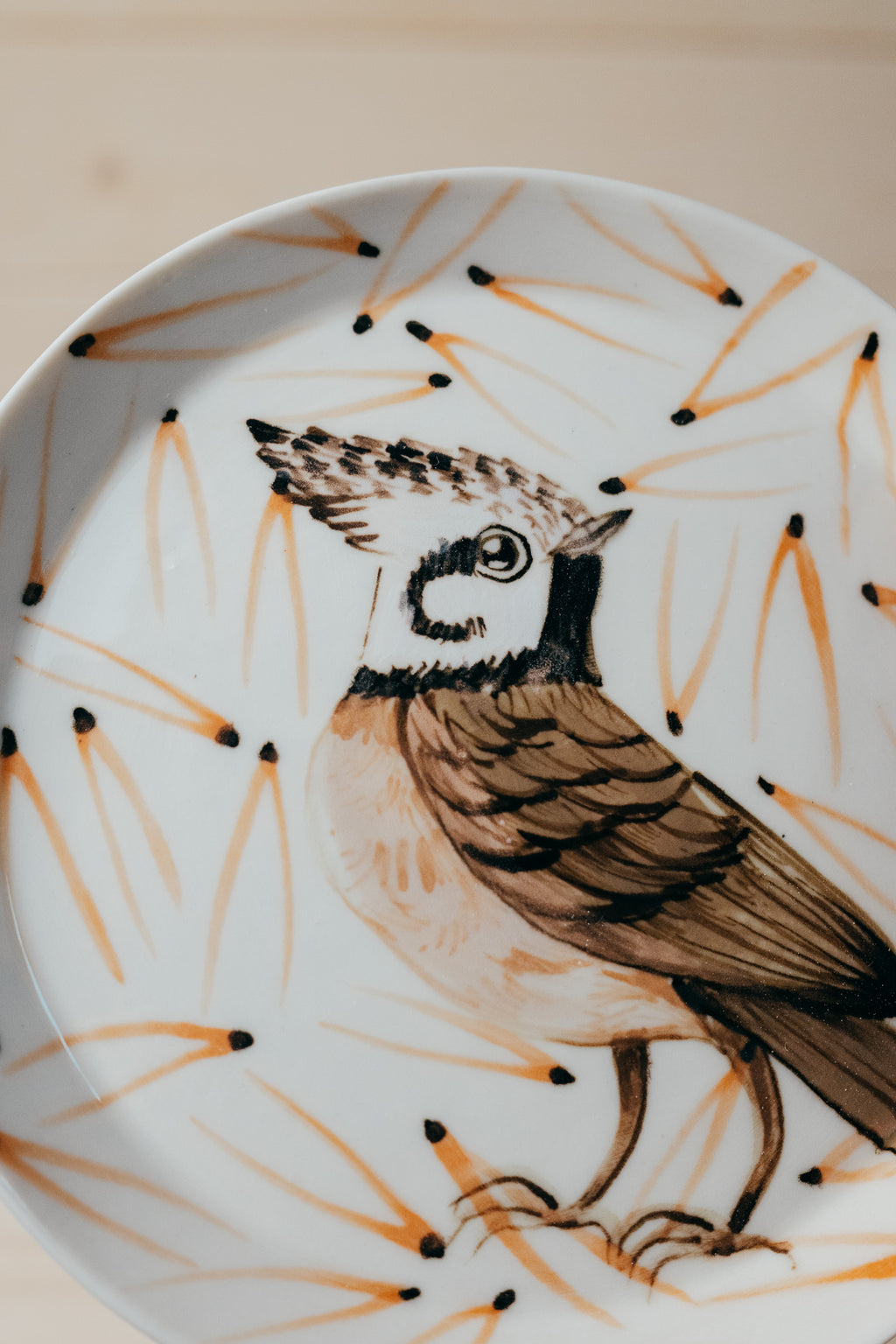 Crested Tit | Porcelain plate