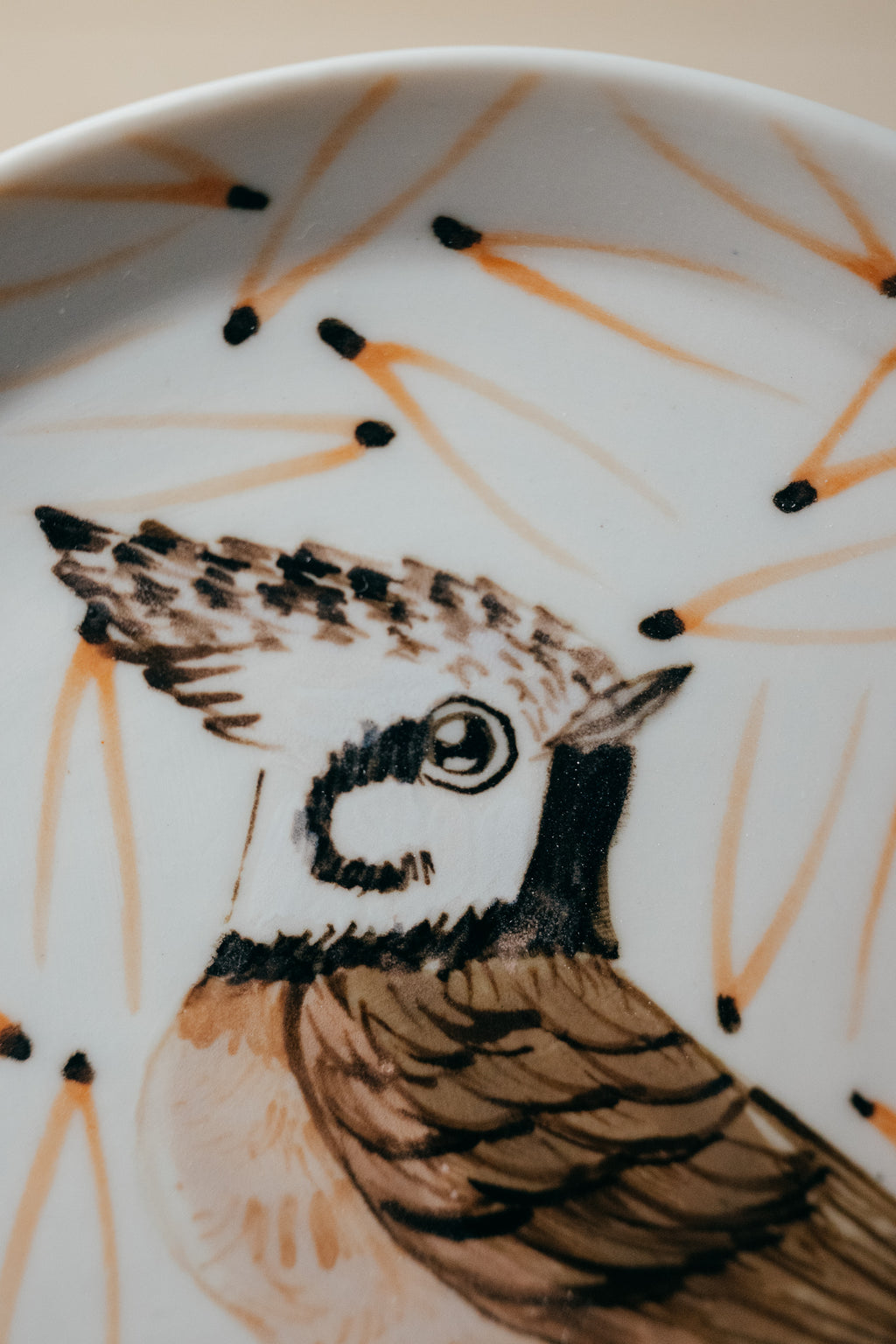 Crested Tit | Porcelain plate