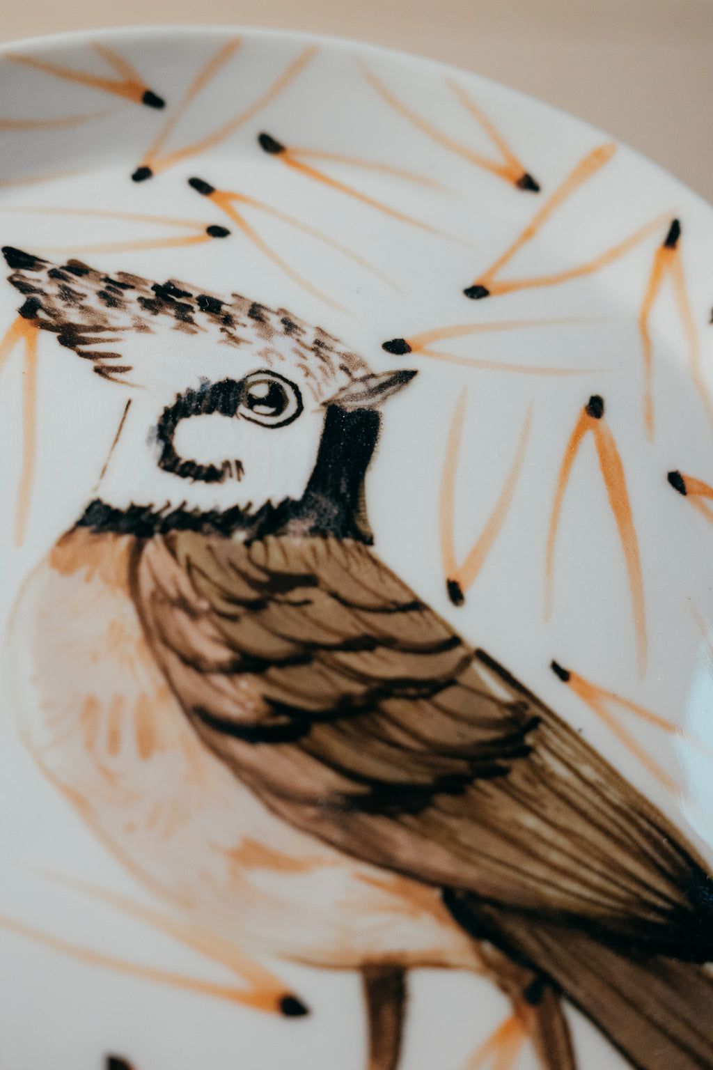 Crested Tit | Porcelain plate