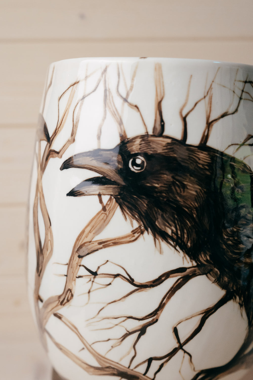 Raven | Porcelain vase