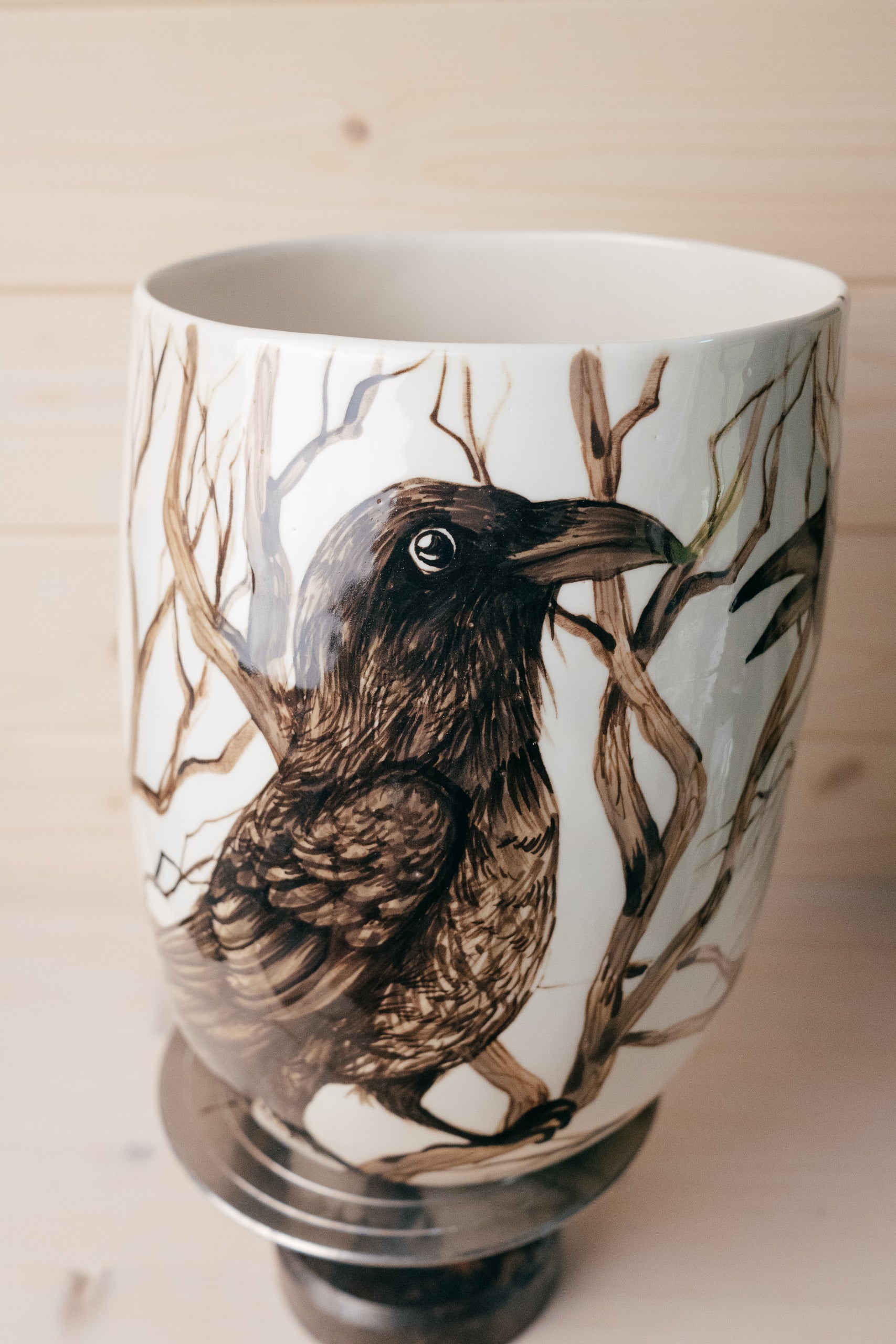 Raven | Porcelain vase