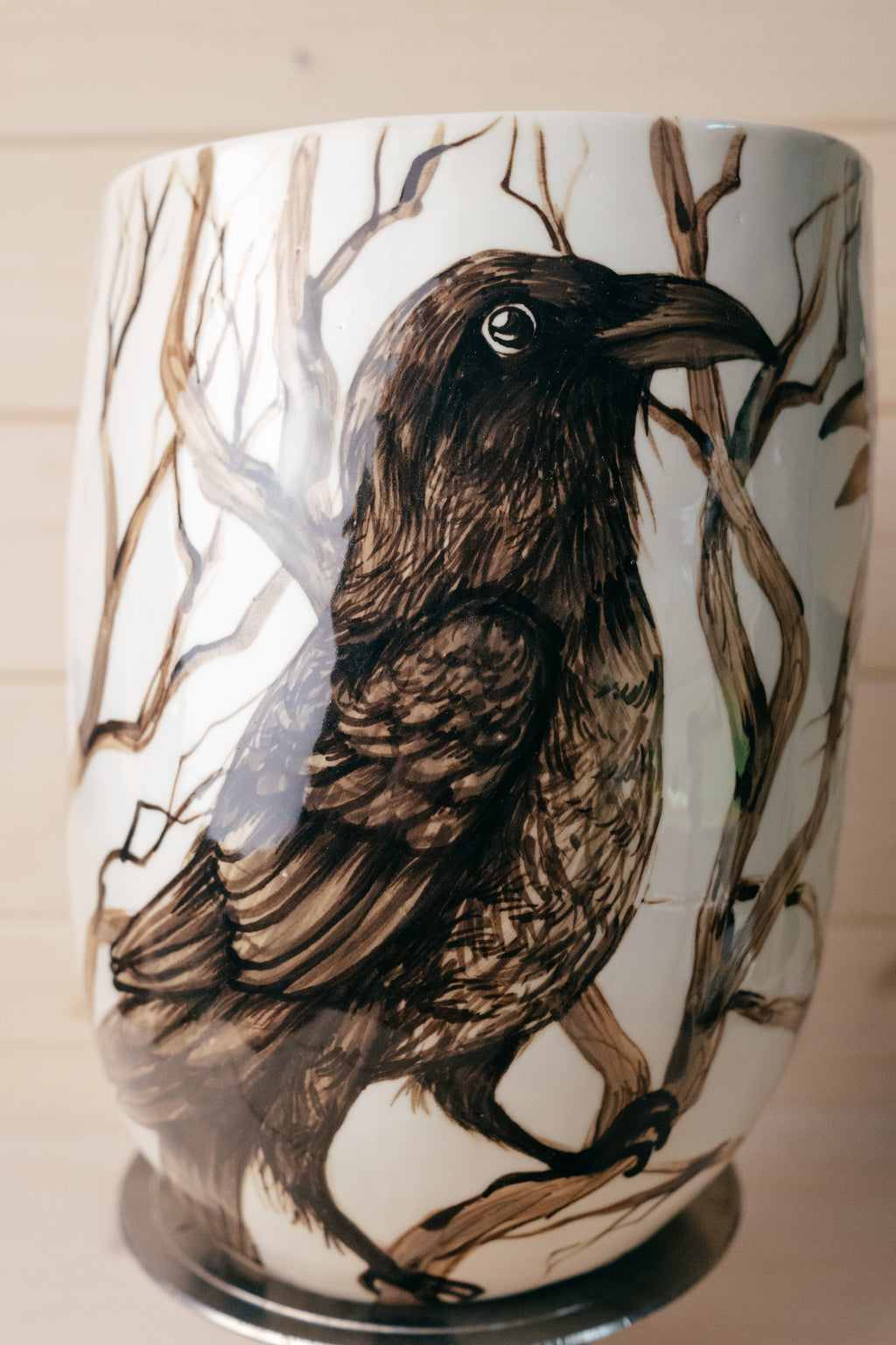 Raven | Porcelain vase
