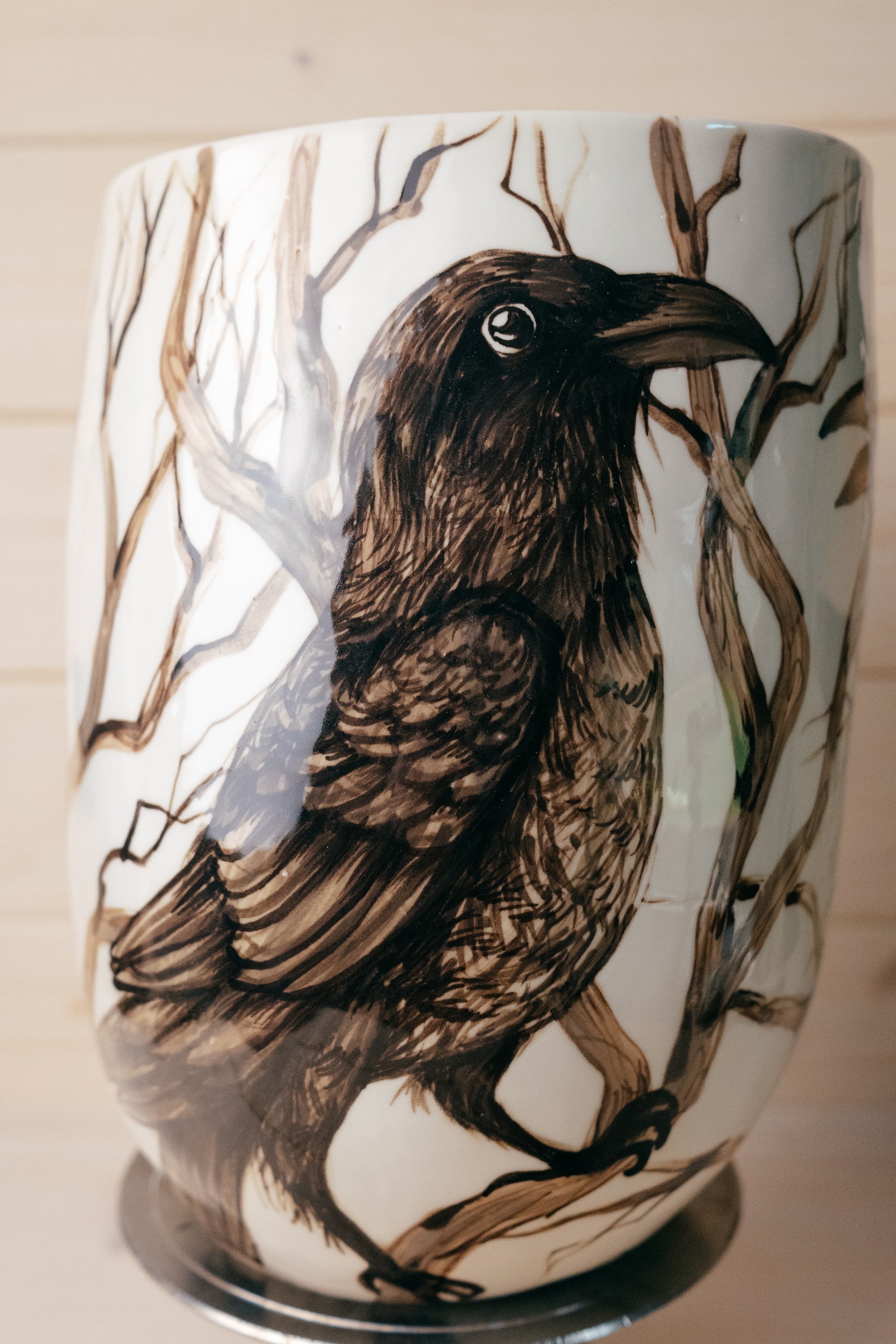 Raven | Porcelain vase