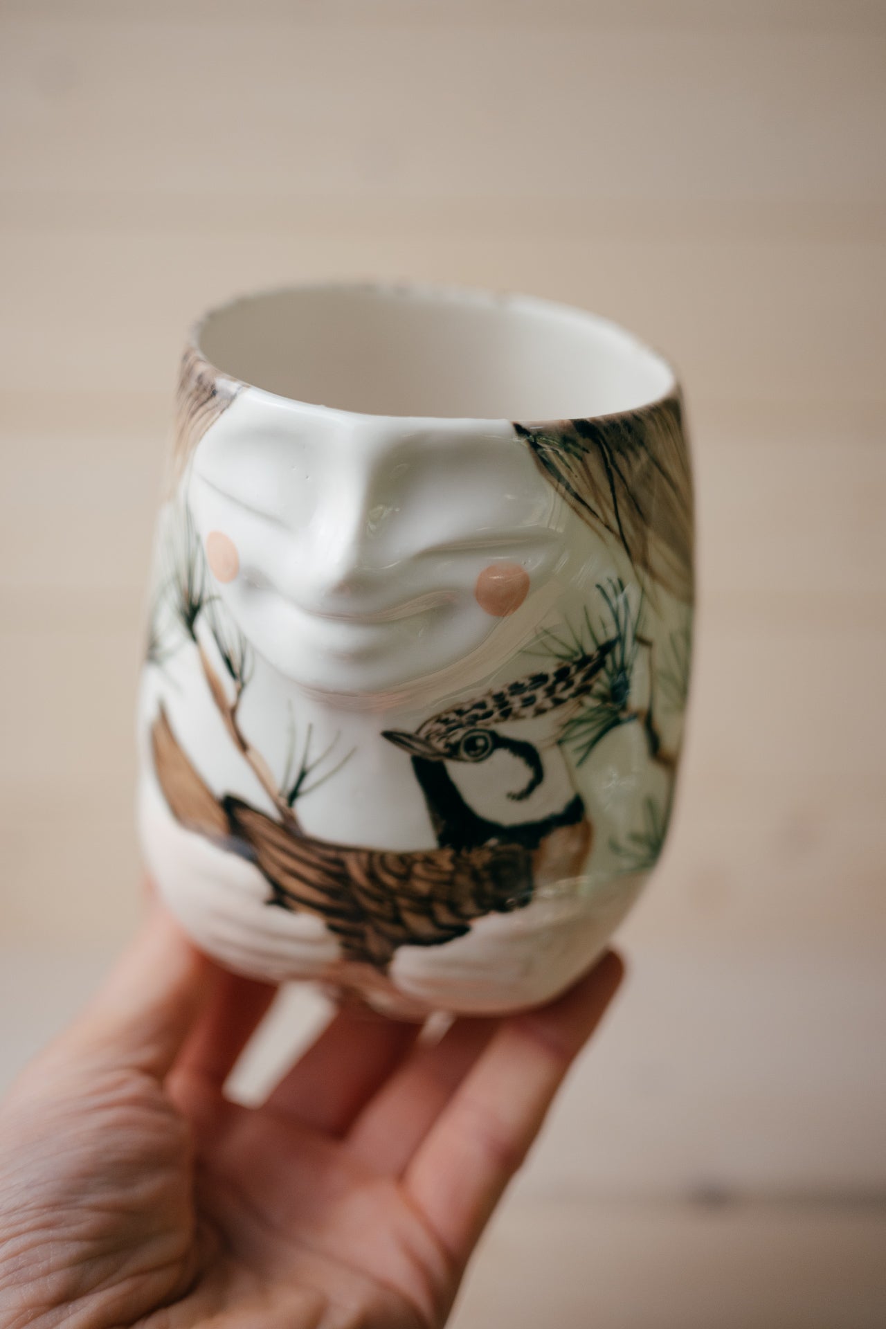 Crested Tit | Porcelain vase