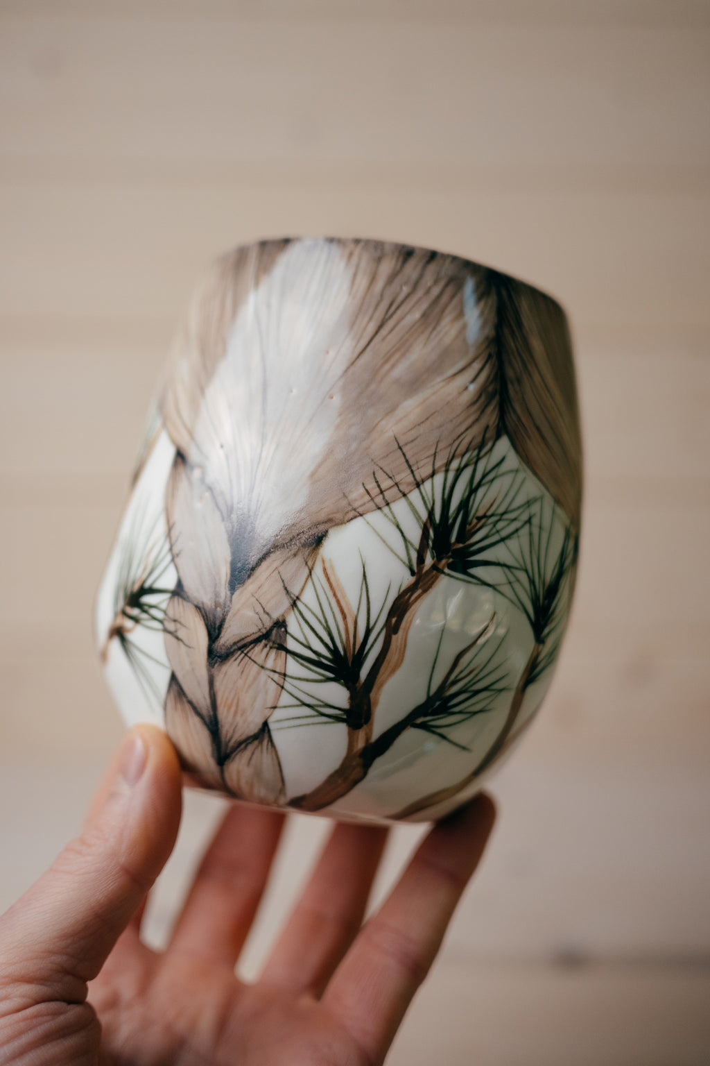 Crested Tit | Porcelain vase