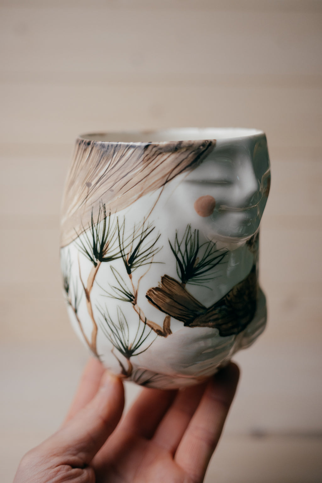 Crested Tit | Porcelain vase