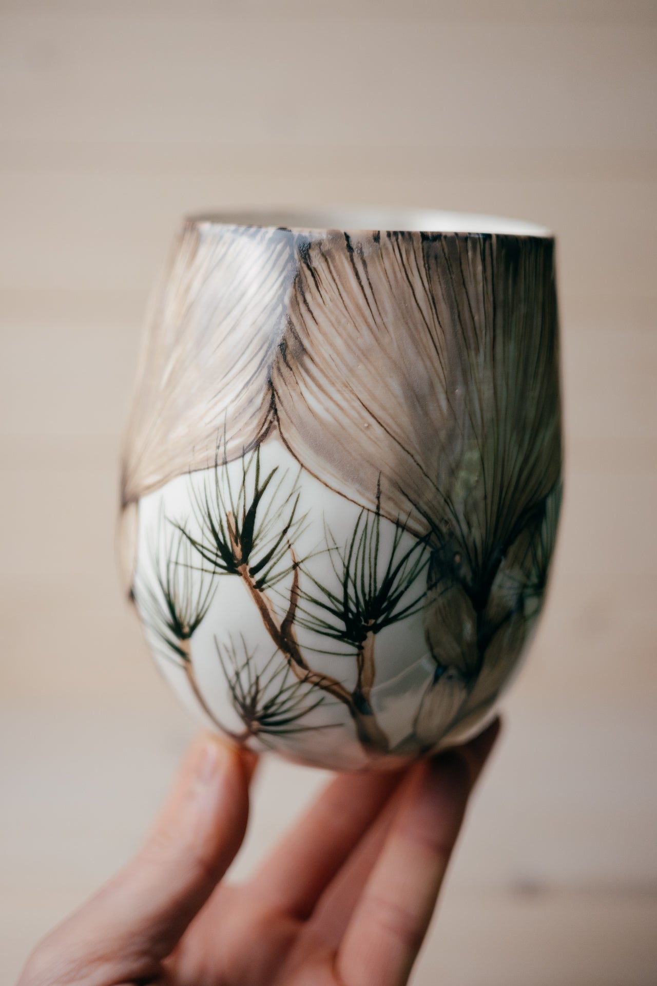 Crested Tit | Porcelain vase