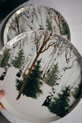 Hand painted Porcelain plate | Golden forest