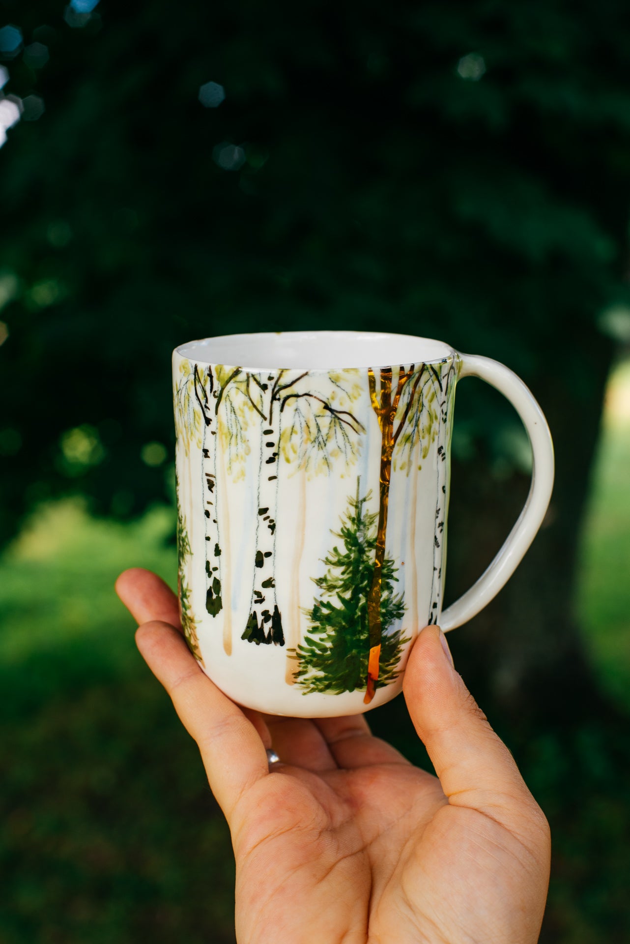 Golden forest | Porcelain mug