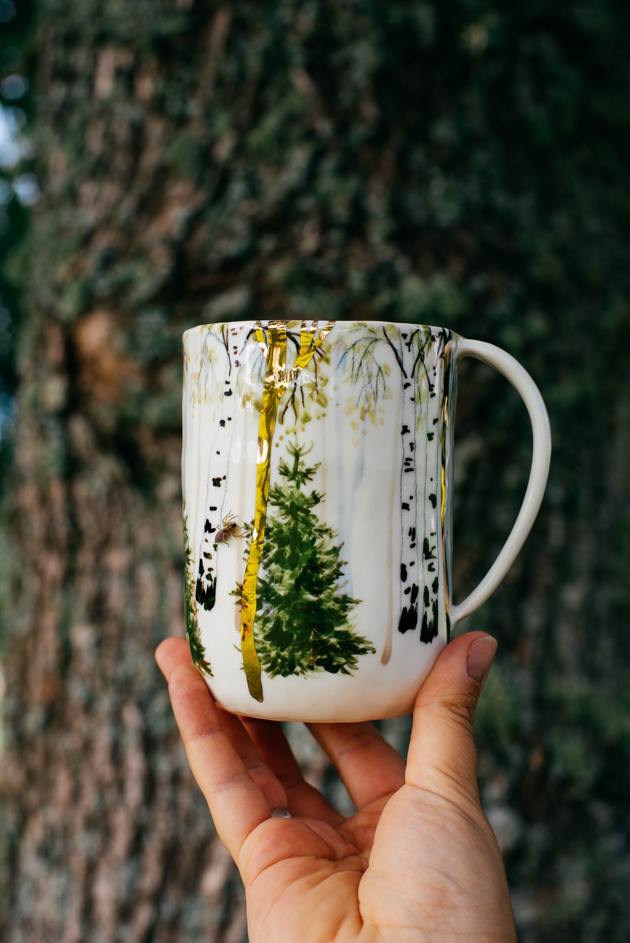 Golden forest | Porcelain mug