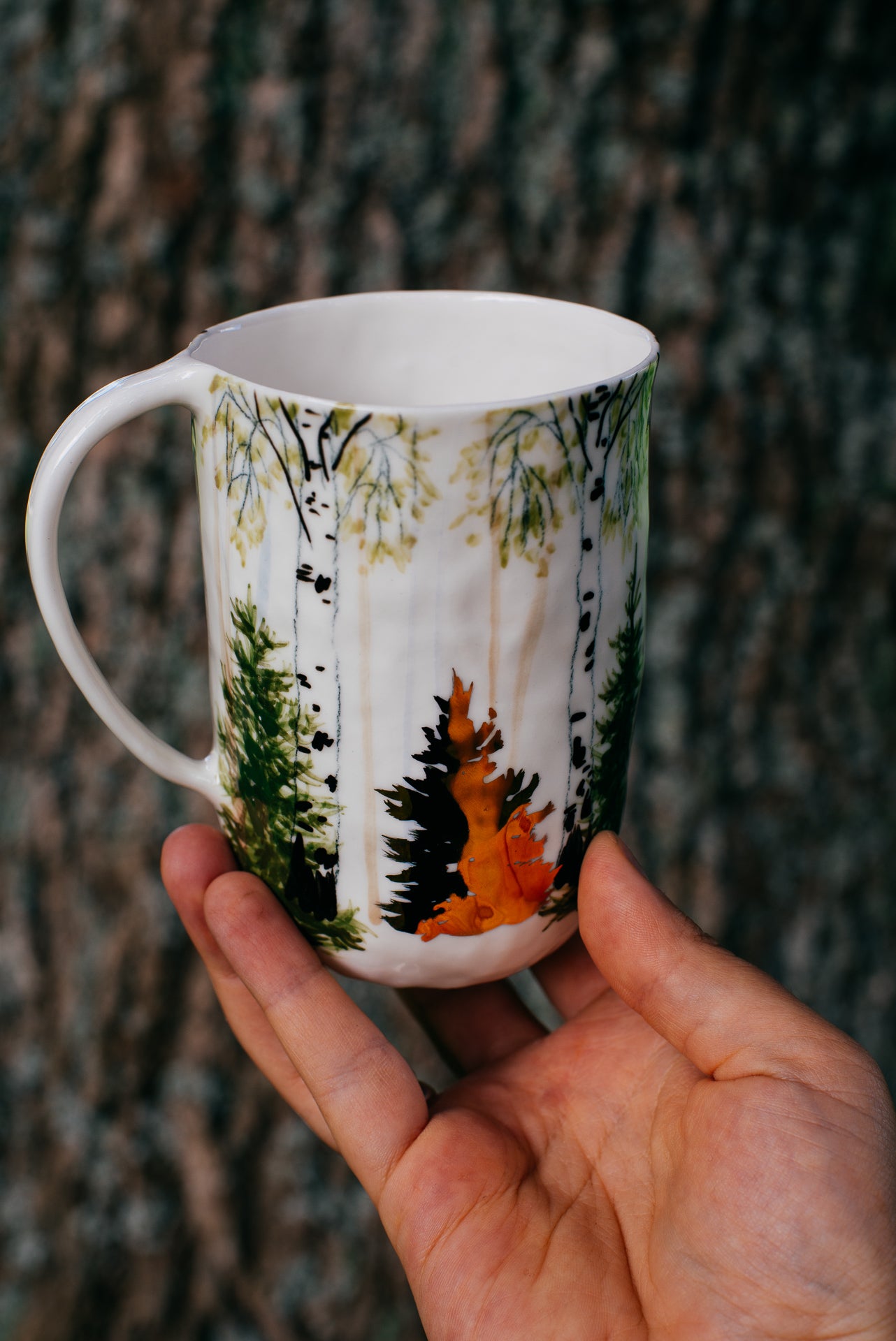 Golden forest | Porcelain mug