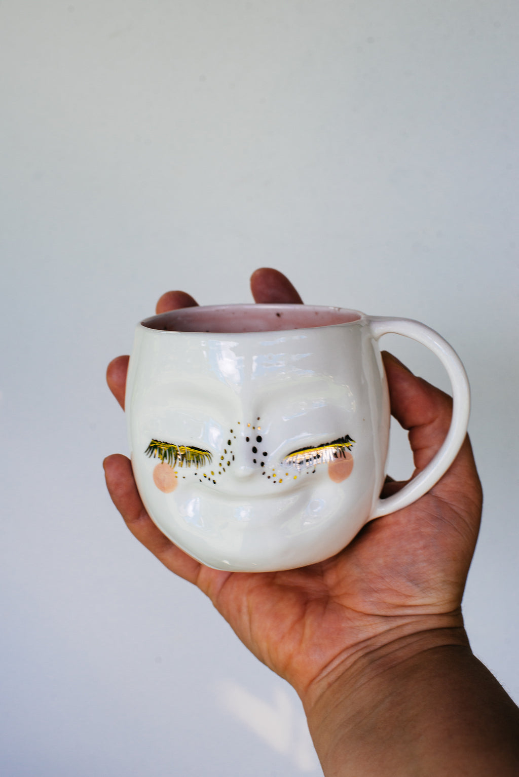 Happy face M rounded size | Porcelain mug