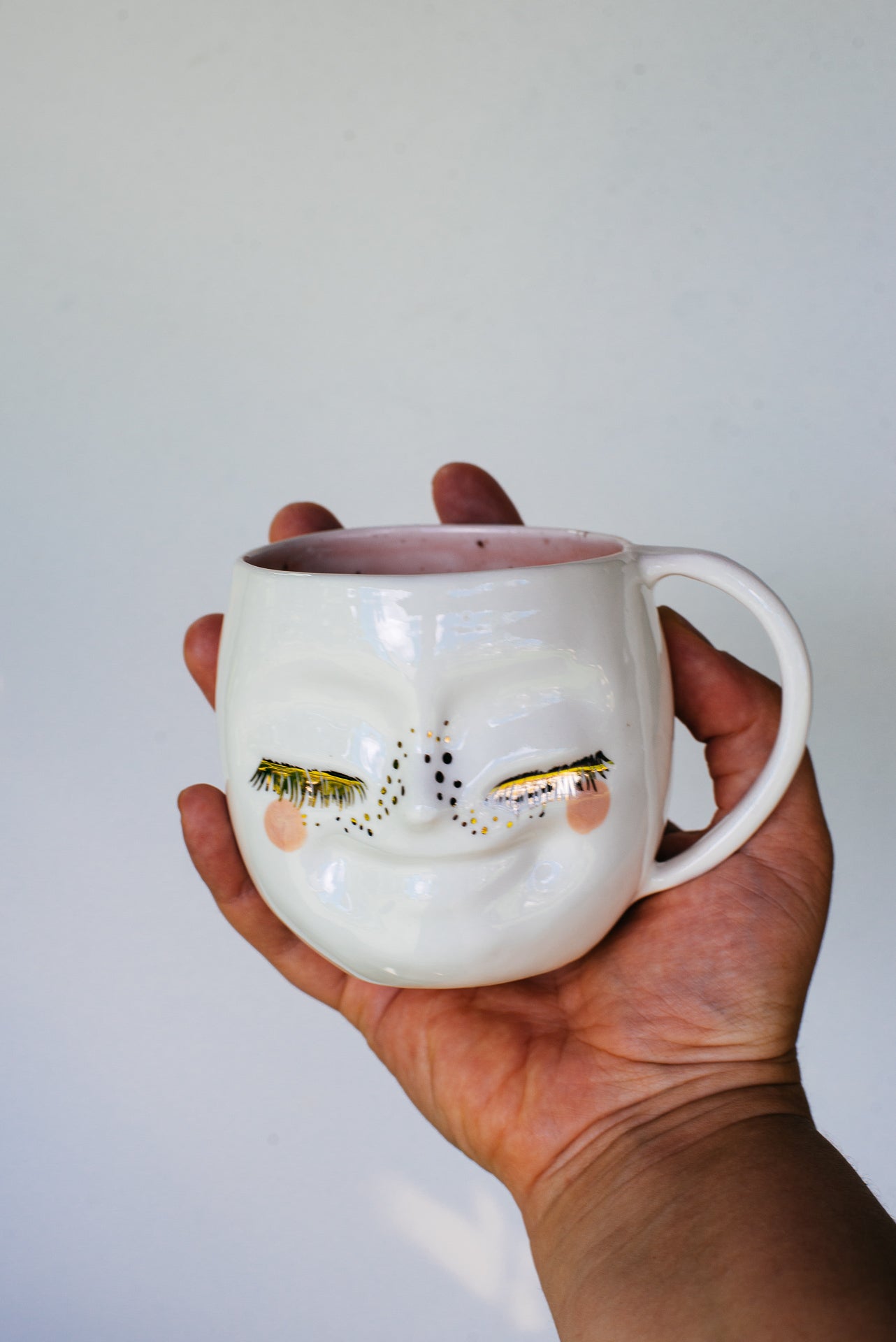 Happy face M rounded size | Porcelain mug