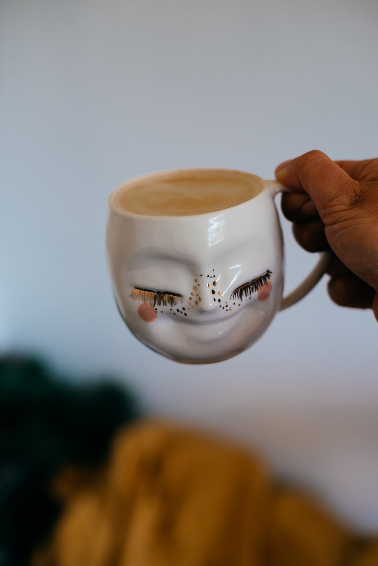 Happy face M rounded size | Porcelain mug