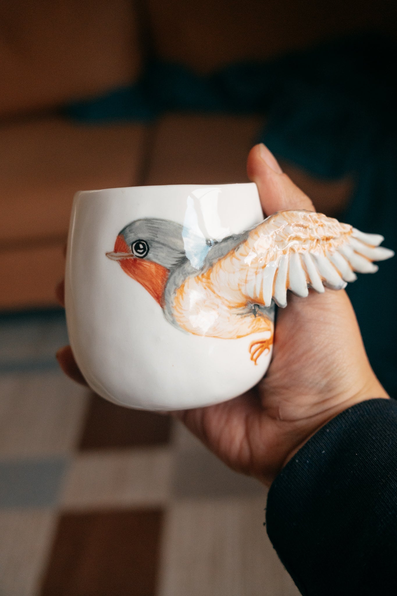 Zivju dzenītis | Porcelāna spārniņu glāze