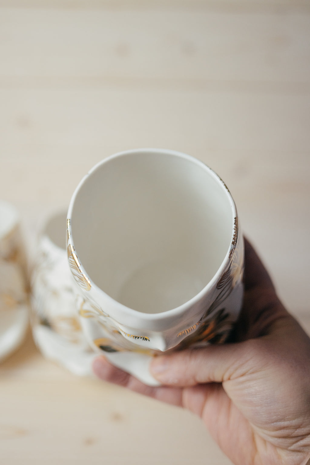 Golden Magnolia | Porcelain vase