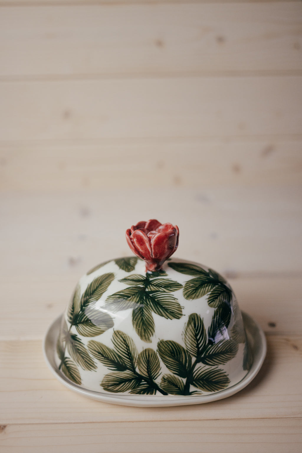 Porcelain butter dish | Rose
