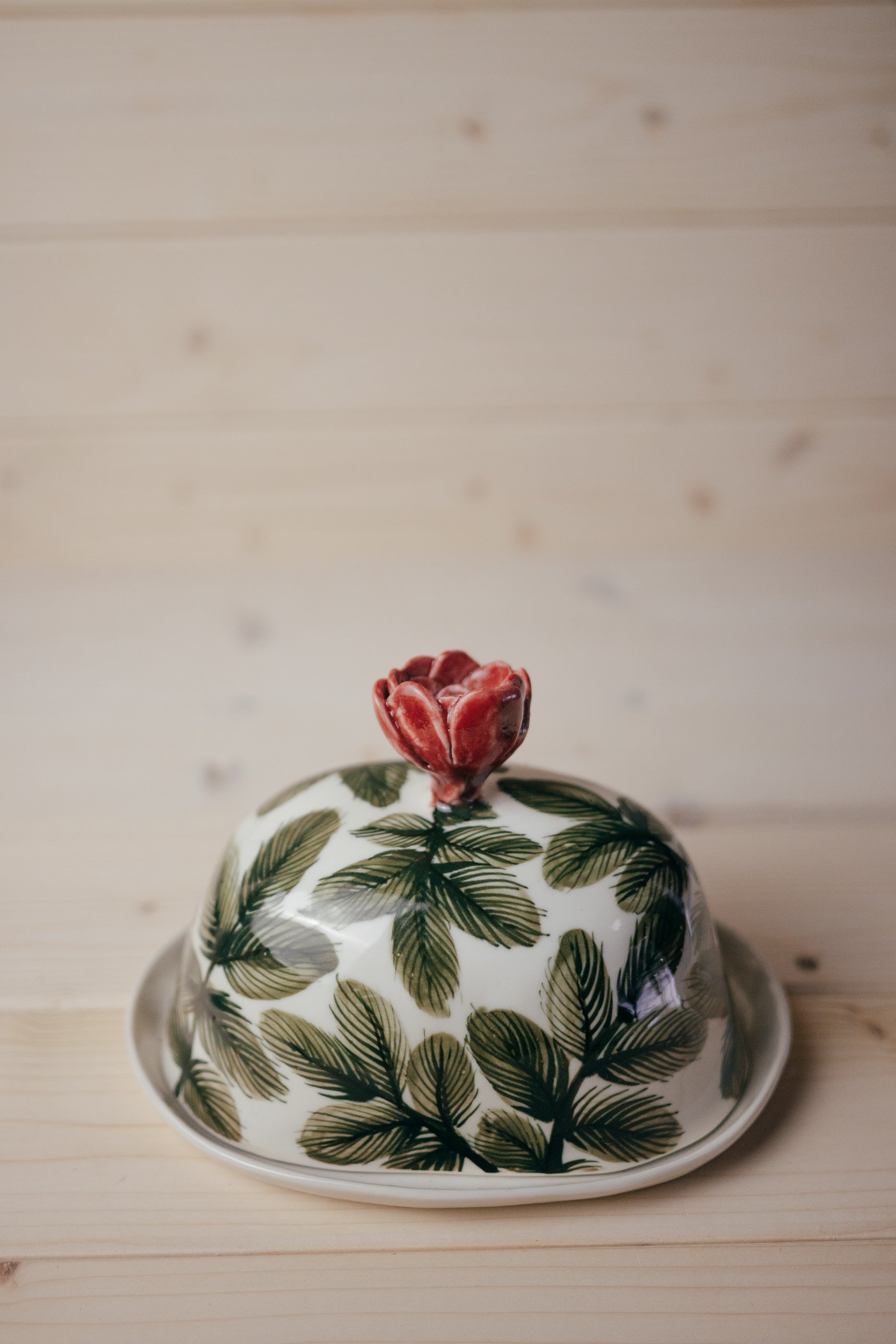 Porcelain butter dish | Rose
