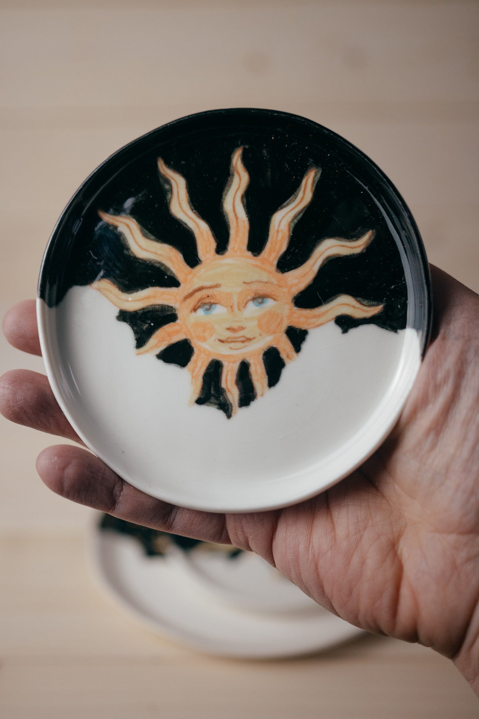 Sun | Porcelain saucer