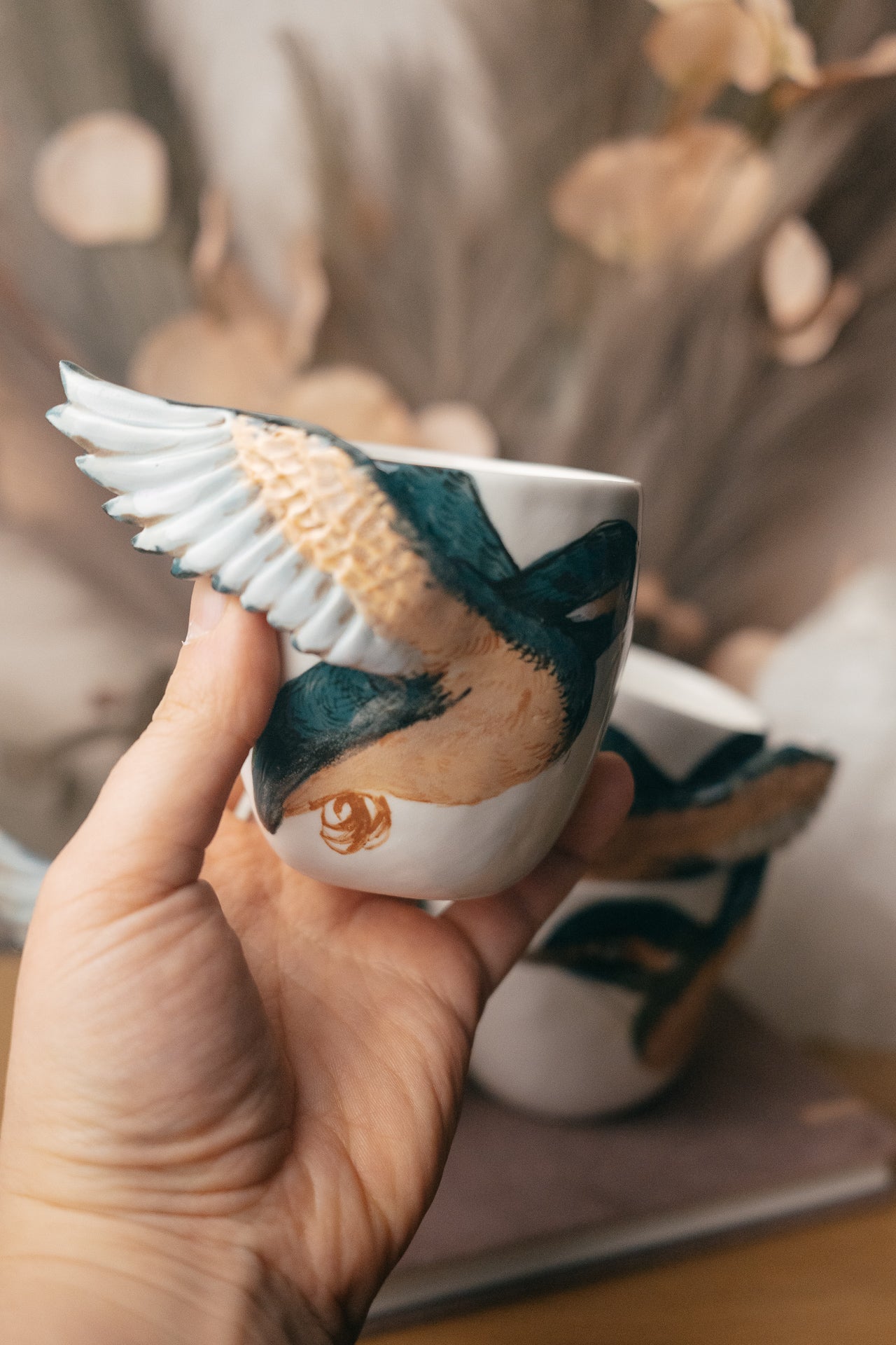 Kingfisher | Winged Porcelain Cup