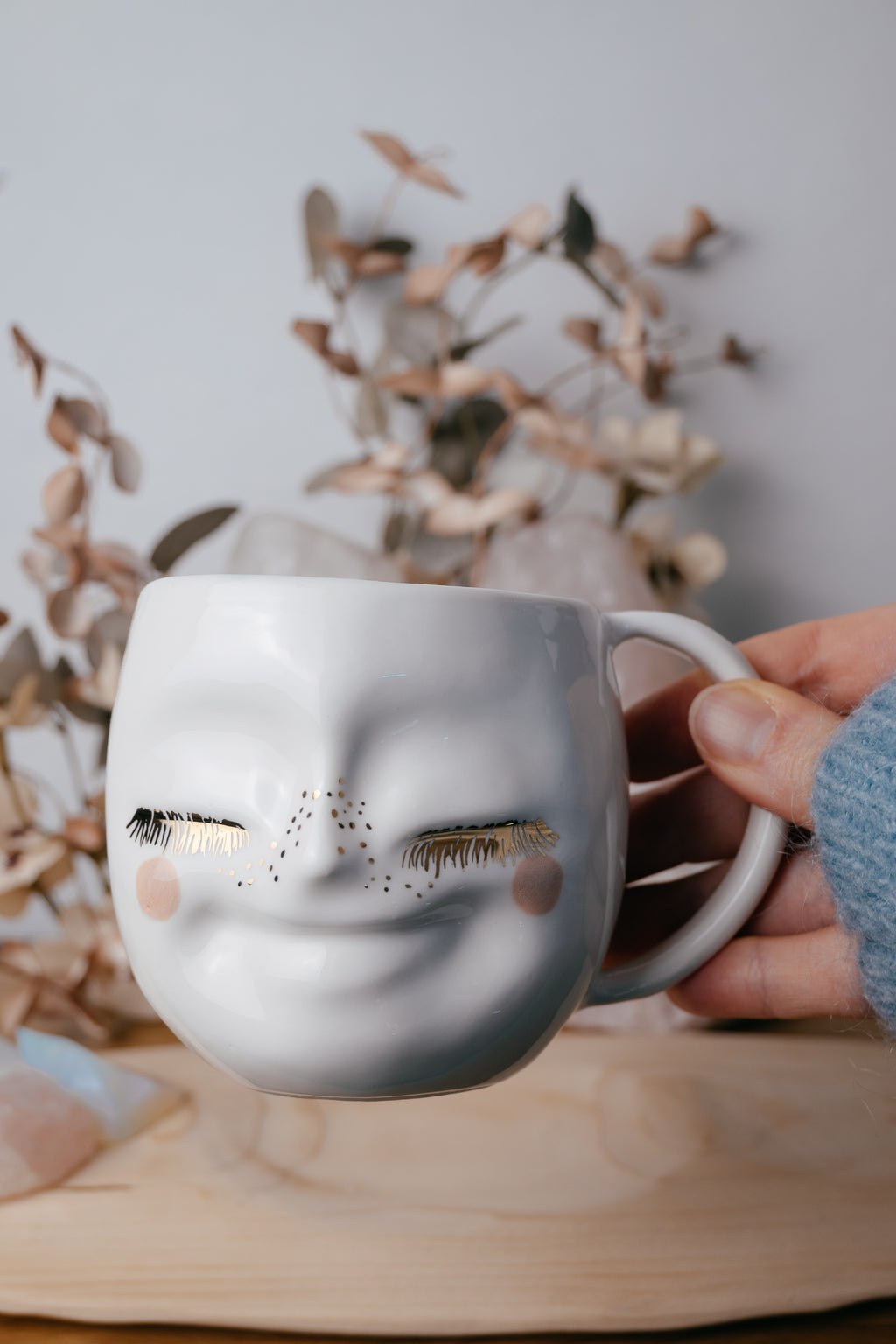 Happy face M rounded size | Porcelain mug